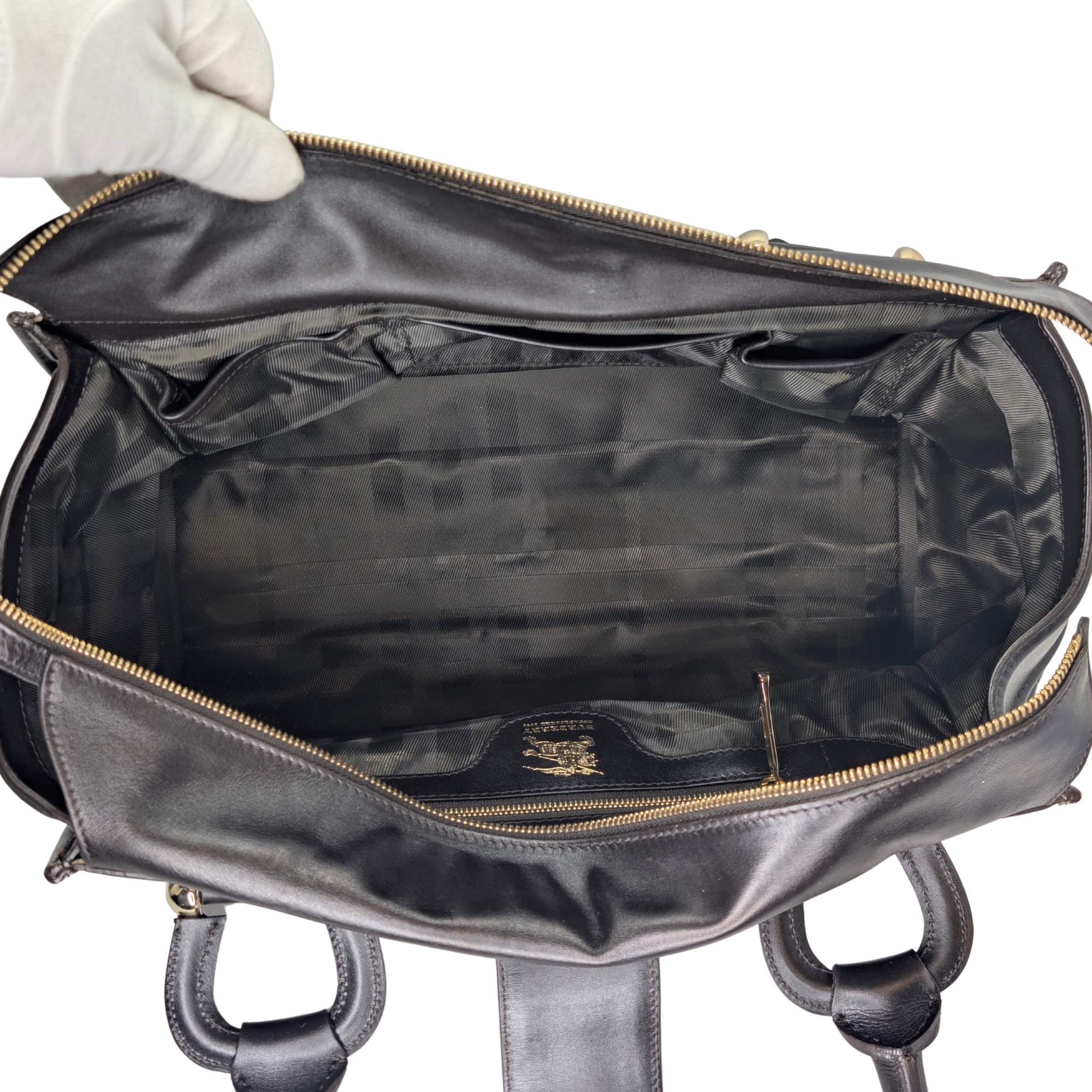 Burberry Quilted Manor Shoulder Bag Brown/Black