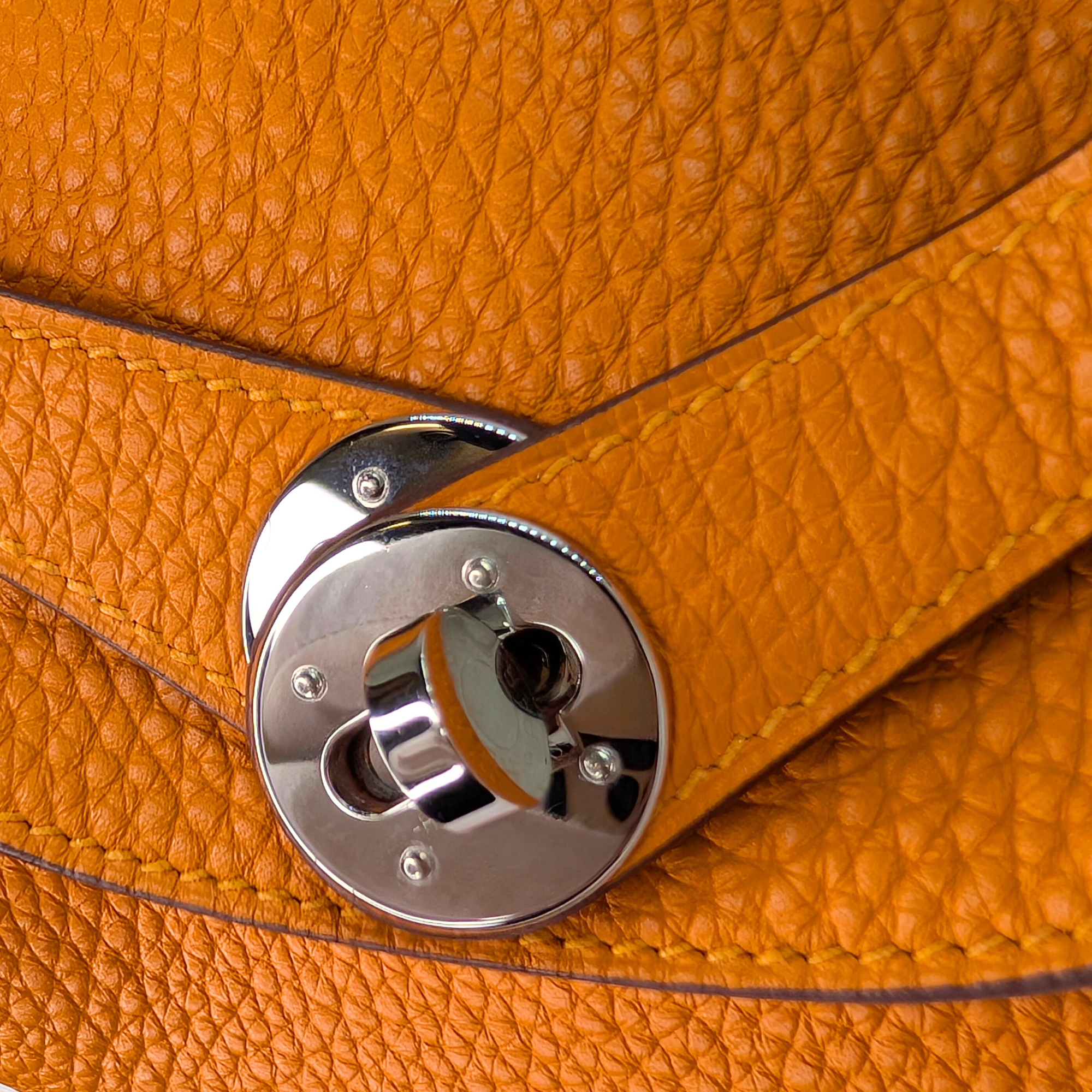 Hermes Lindy Clemence Handbag 26 C stamp SHW Orange