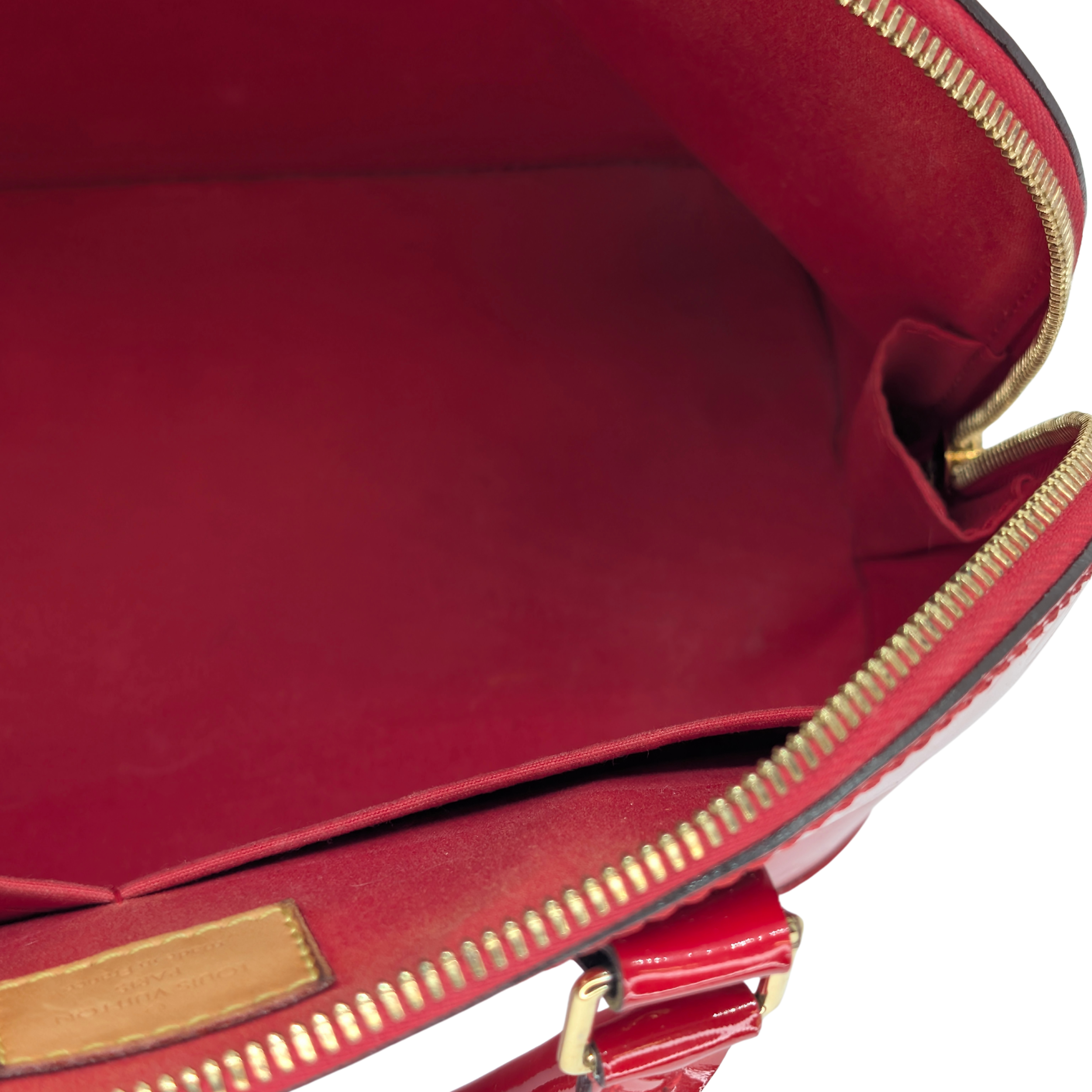Louis Vuitton Alma Pm Vernis Leather Red Bag