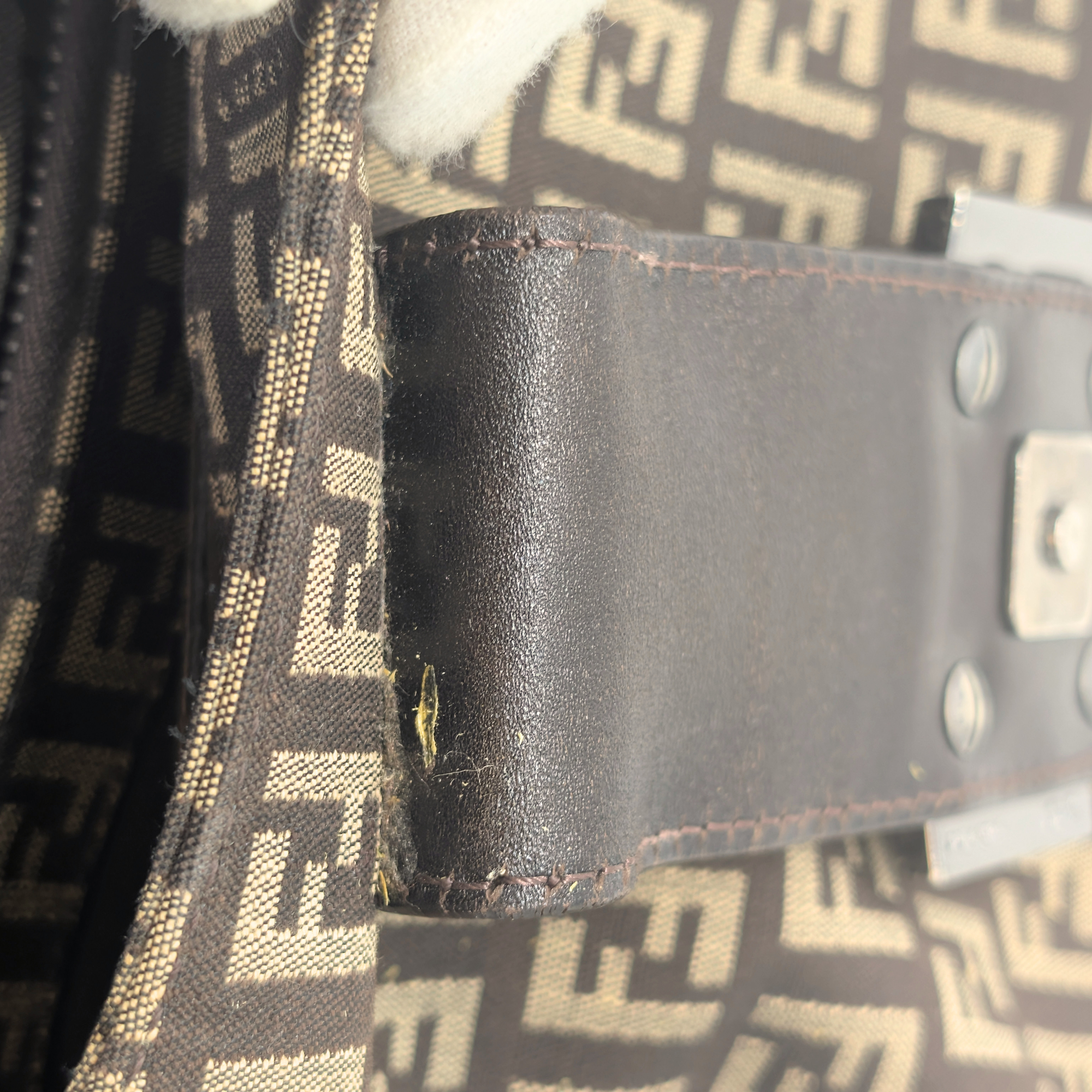 Fendi Zucchino Mamma Canvas Shoulder Bag