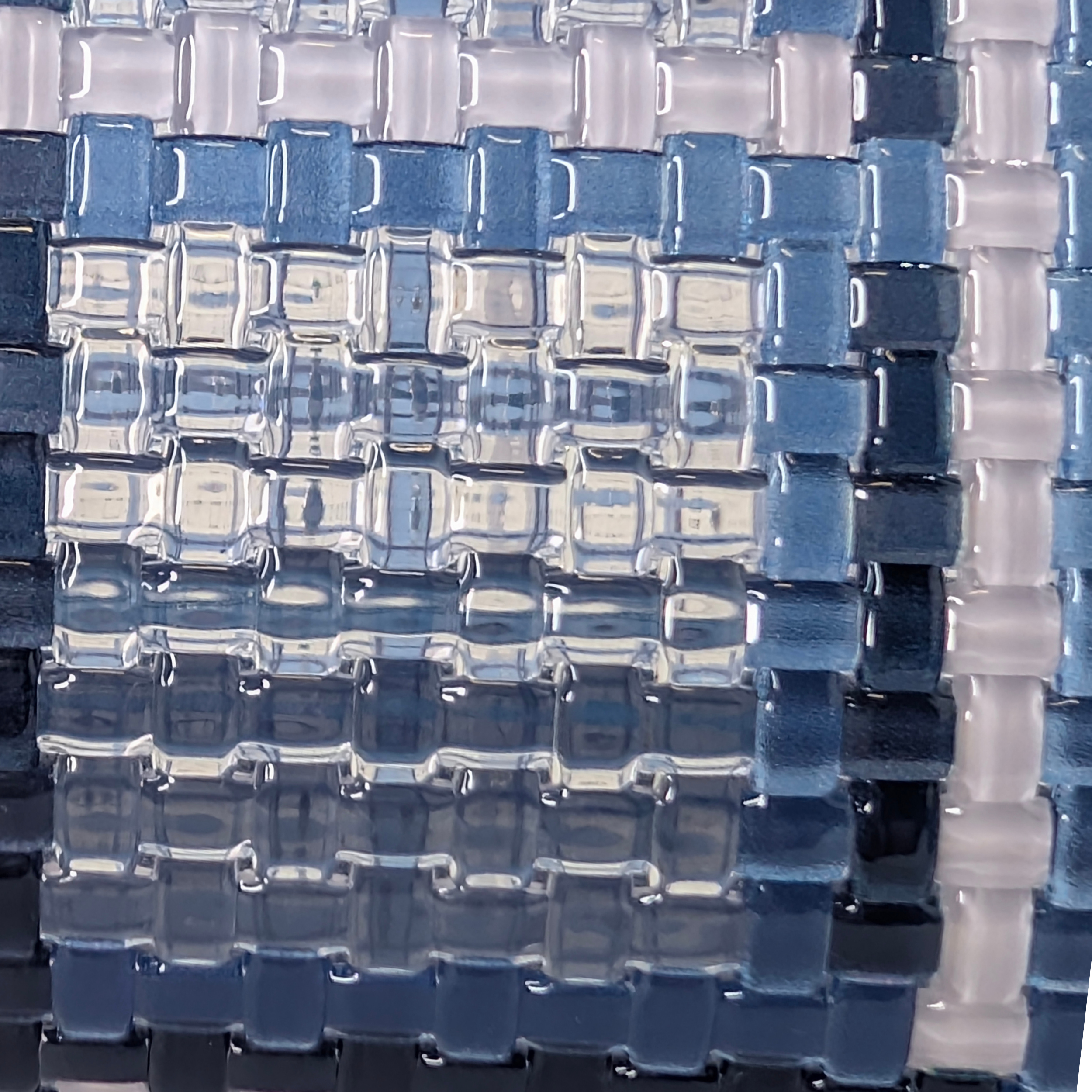 Delvaux Vinyl Gingham The Dreamer MM Brillant Satchel Bag Navy