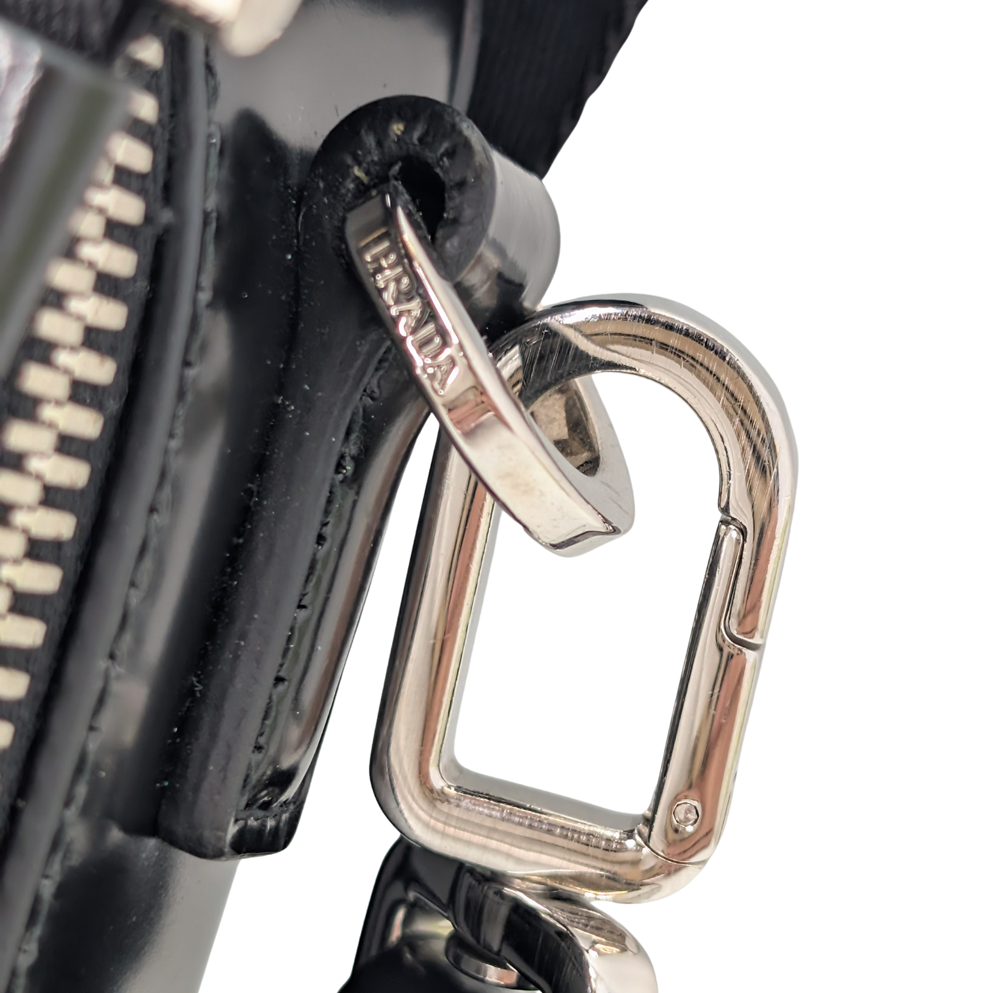 Prada Brique Crossbody Bag Leather Black