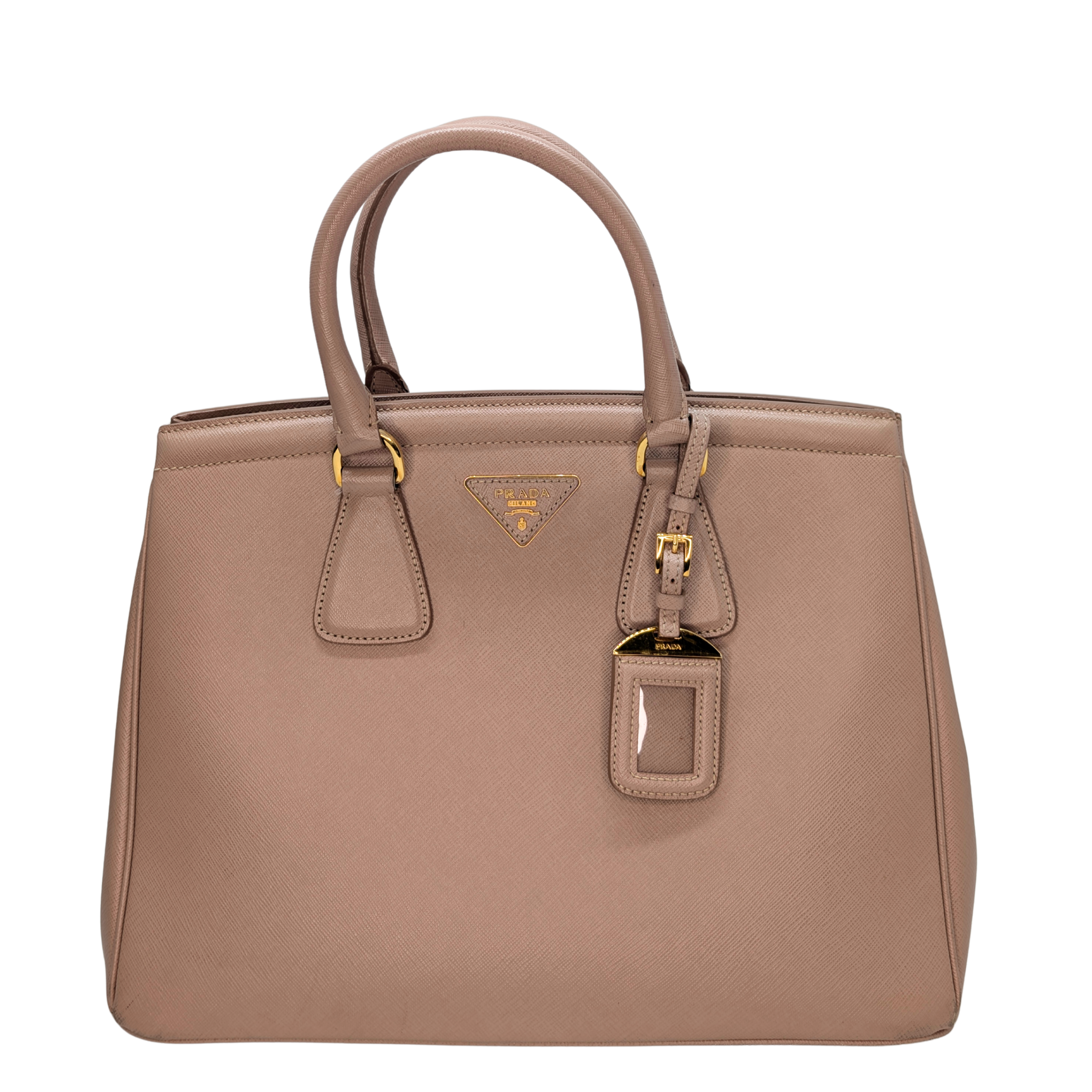 Prada Saffiano Galleria Leather Handbag Nude Pink