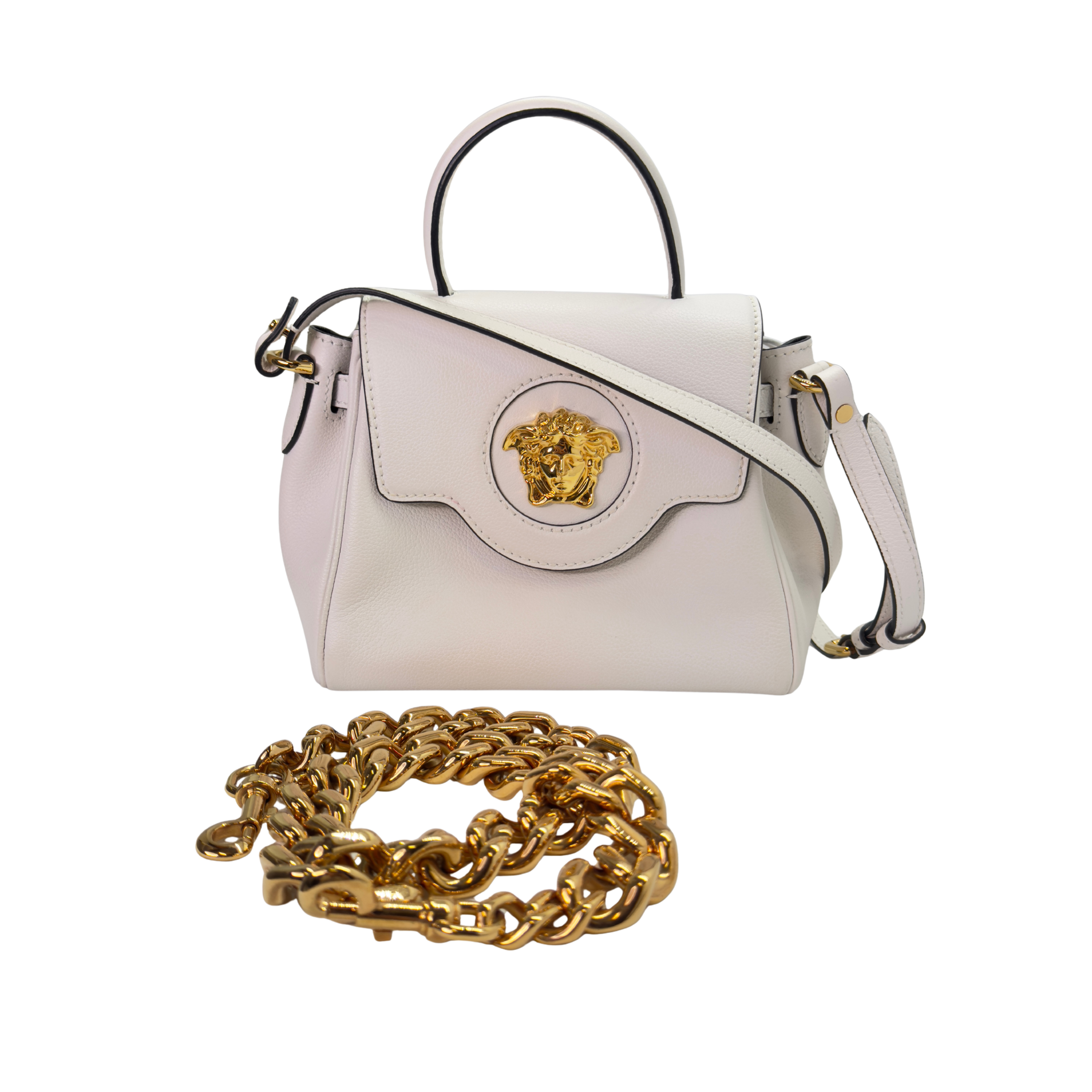 Versace La Medusa Small Crossbody Bag White