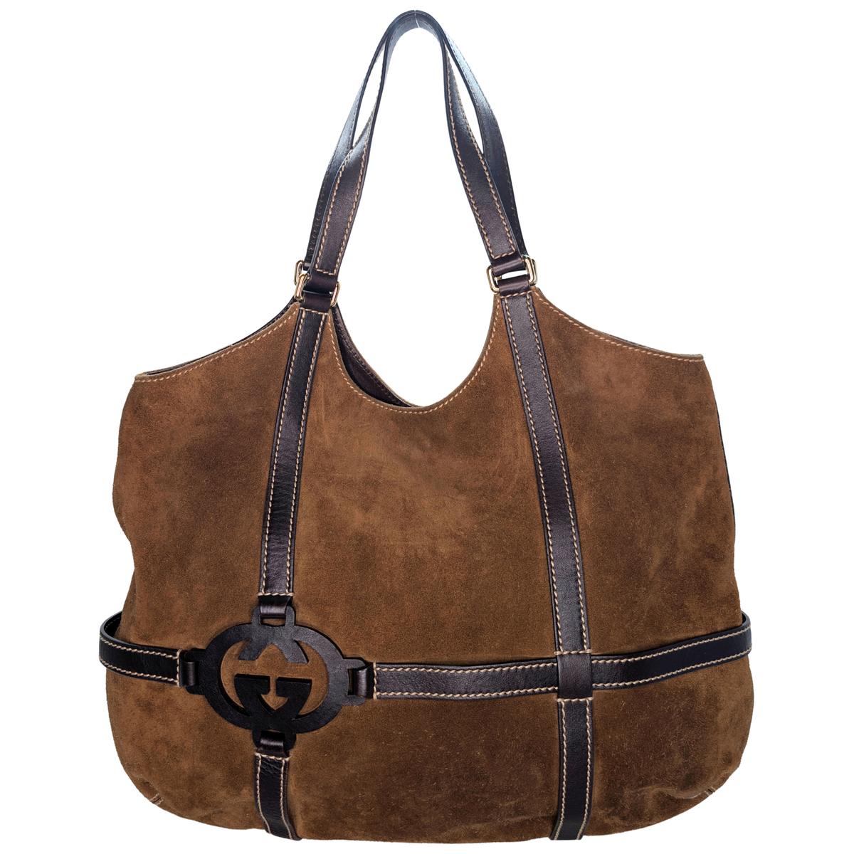 Gucci Sukey Suede Leather Hobo Bag Brown