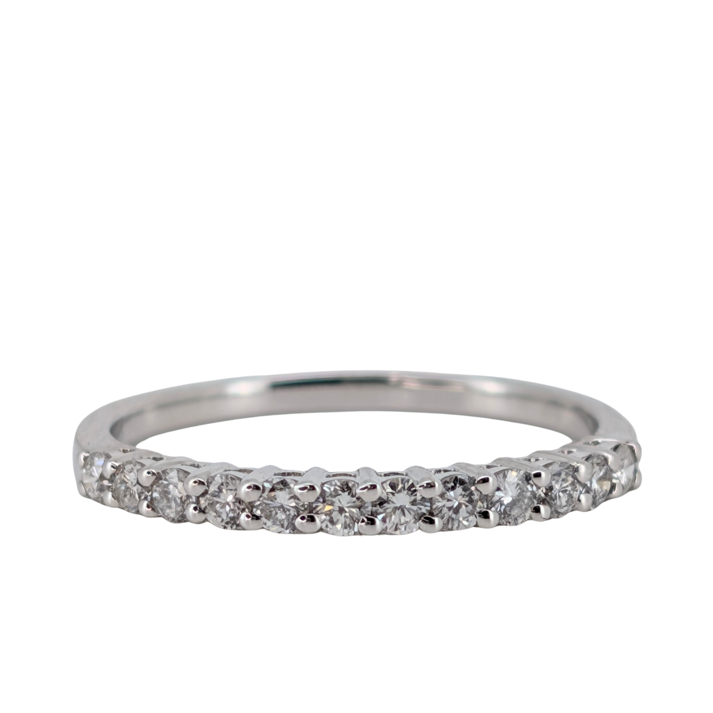 0.30Ct Natural Diamond Half Eternity Ring In 18K White Gold