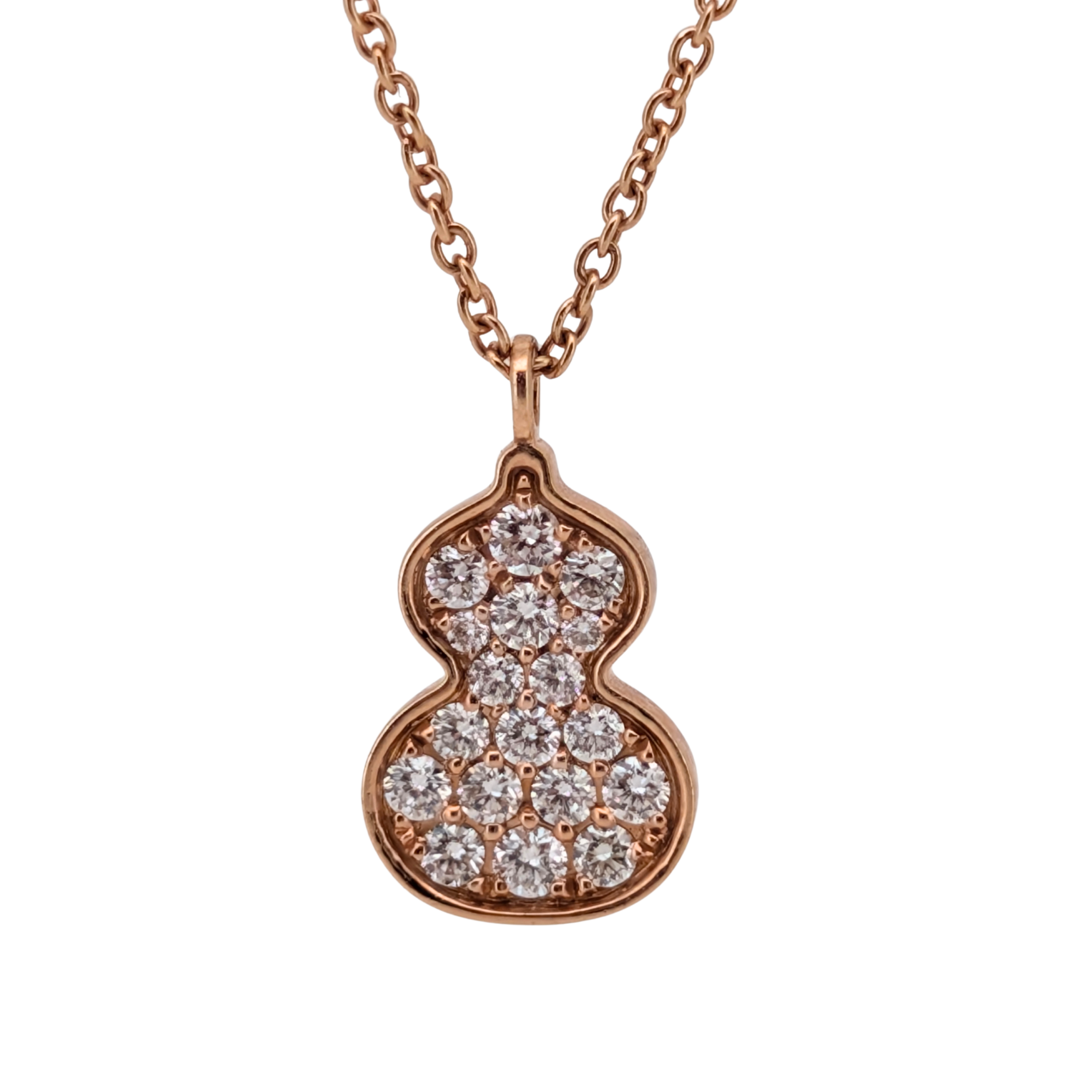 Qeelin Wulu Petite Diamond 18K Rose Gold Necklace