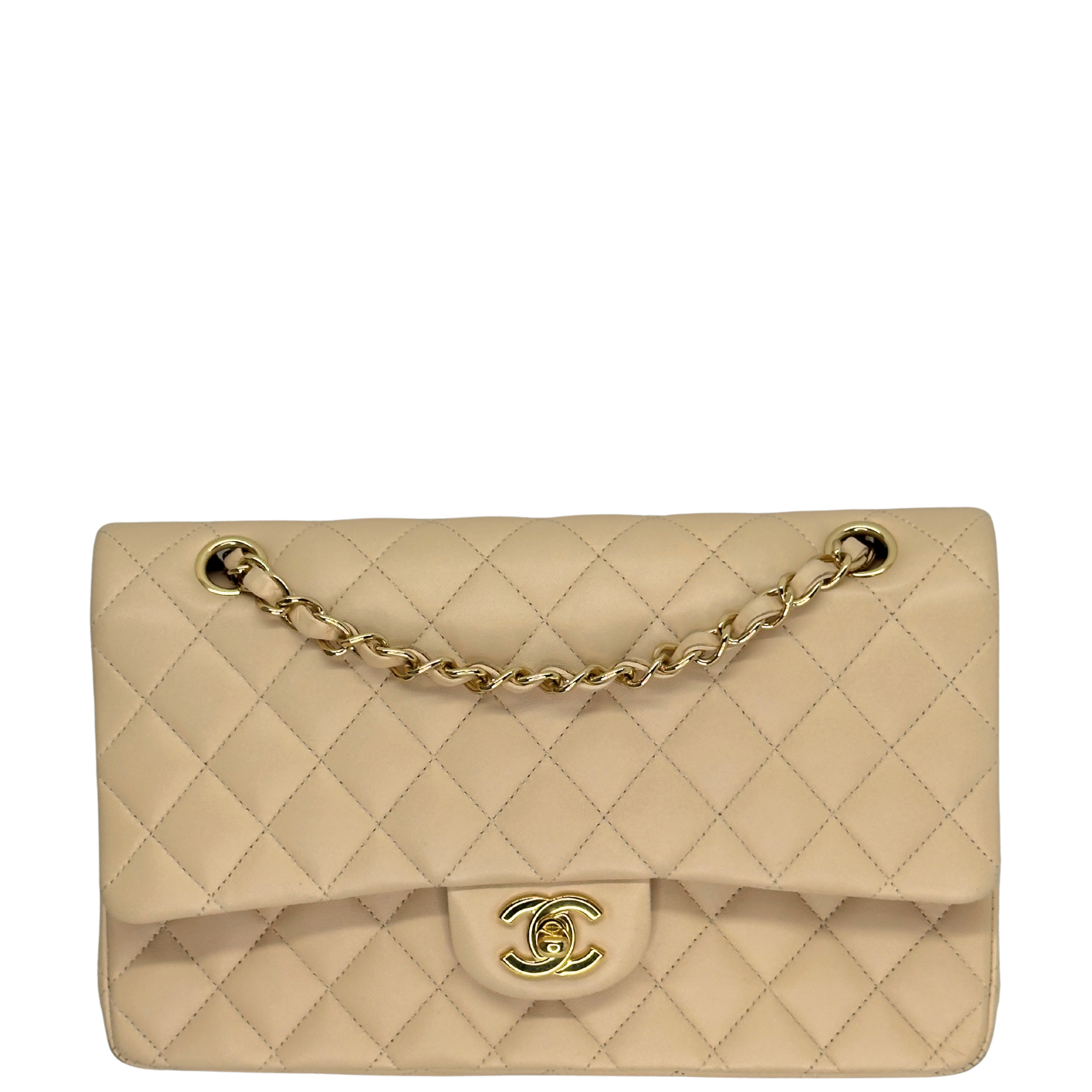 Chanel classic Double Flap Medium Lambskin Beige