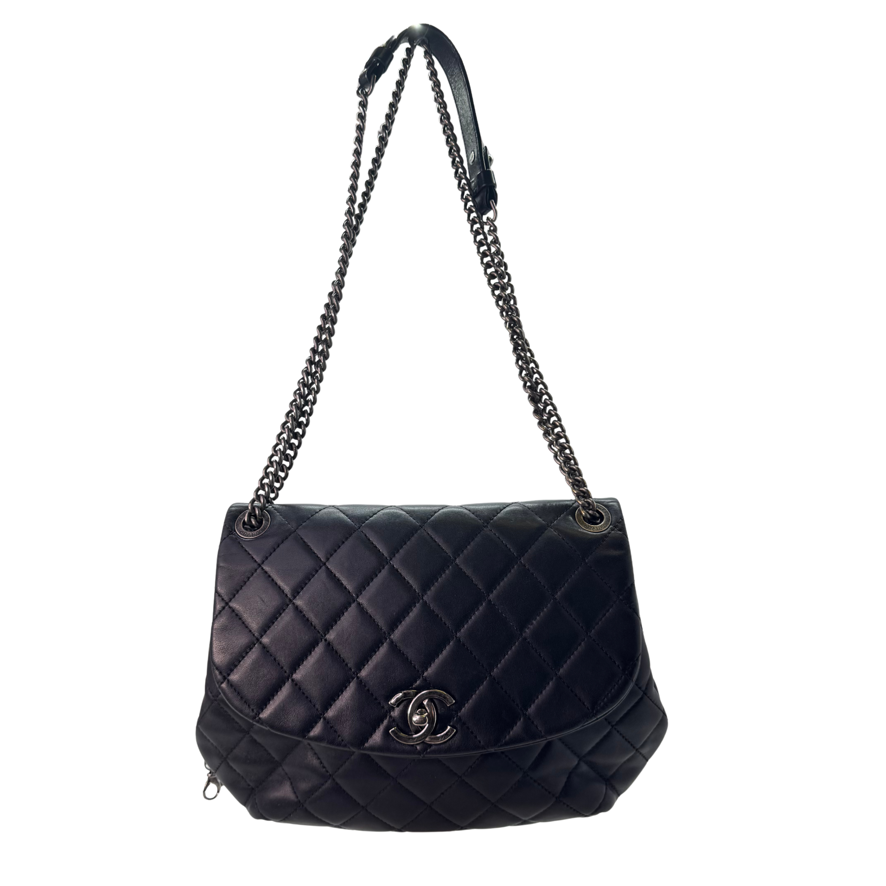 Chanel Lambskin Quilted Large Daily Supple Flap Black