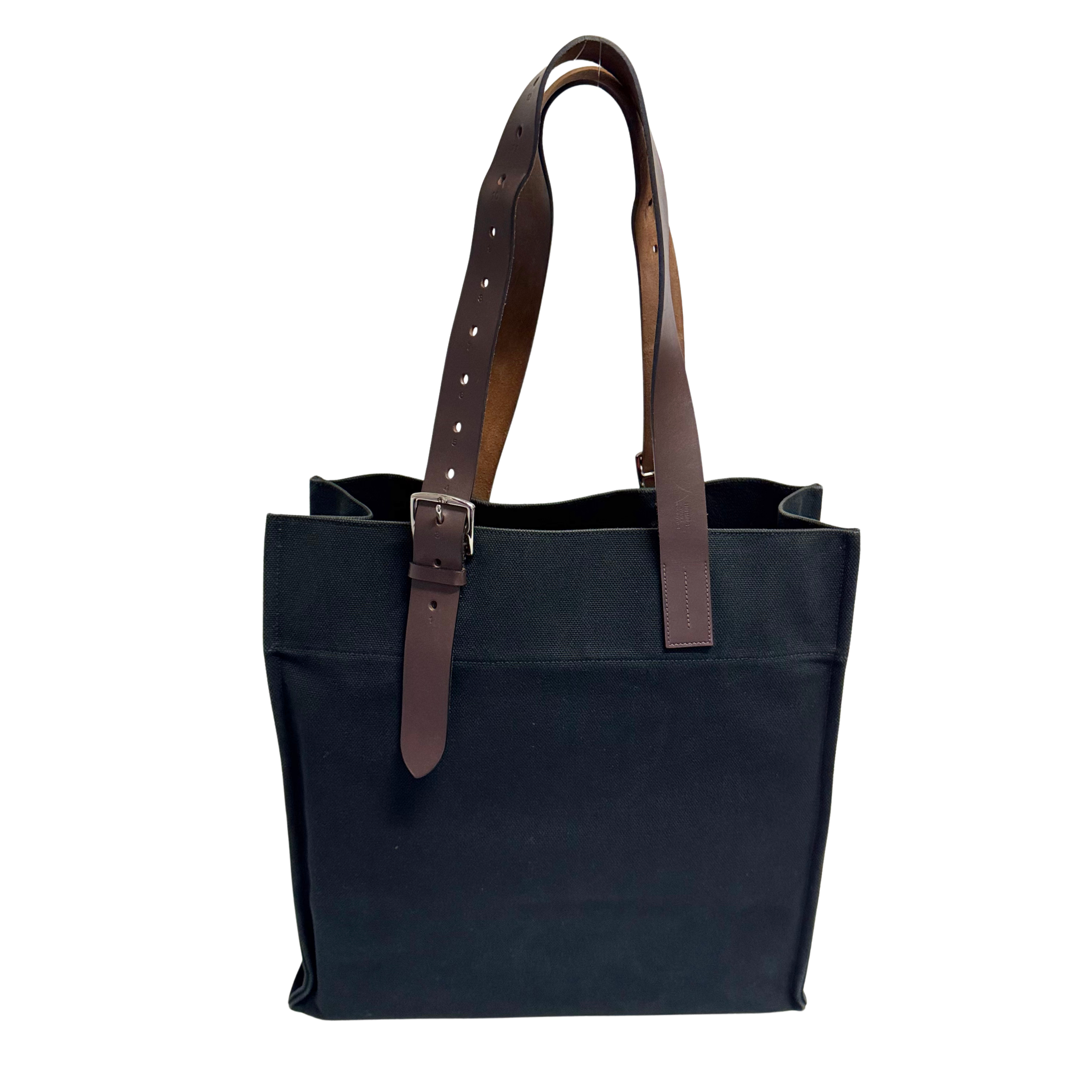 Hermés Etriviére Tote Bag Cotton Canvas Black