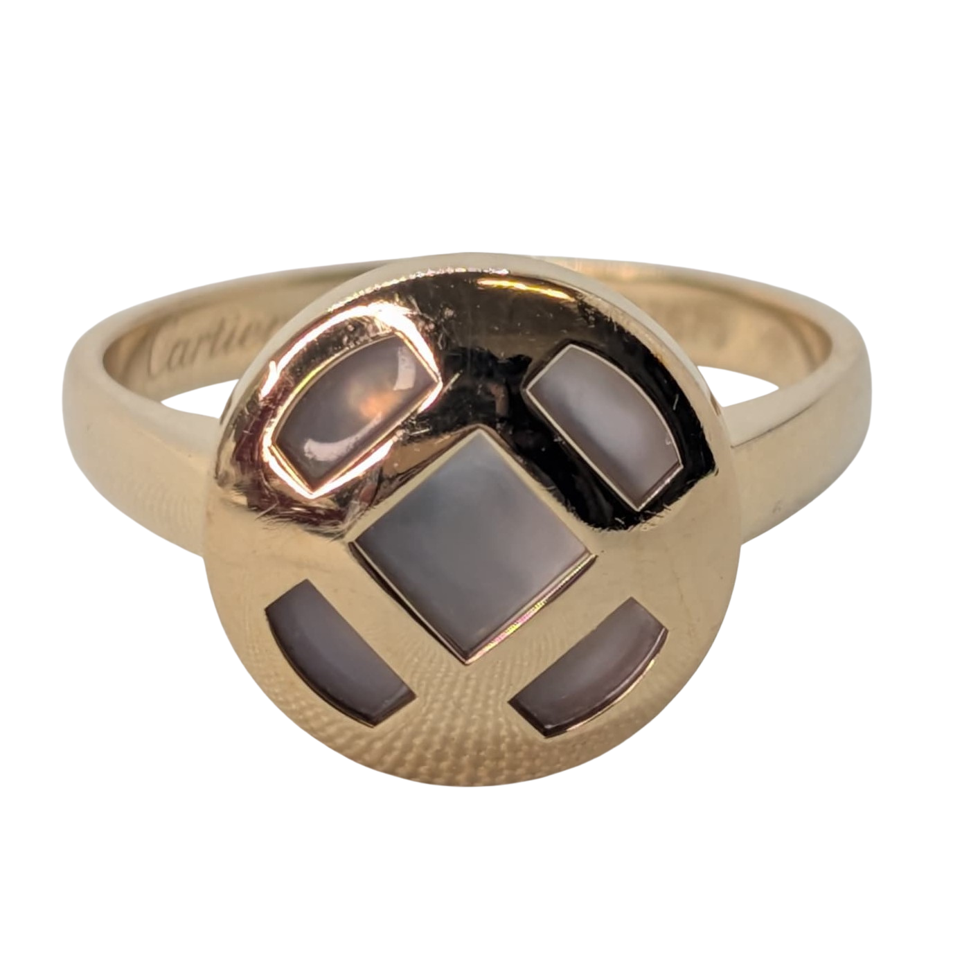Cartier Pasha Mother Of Pearl 18K Gold Ring Size M½