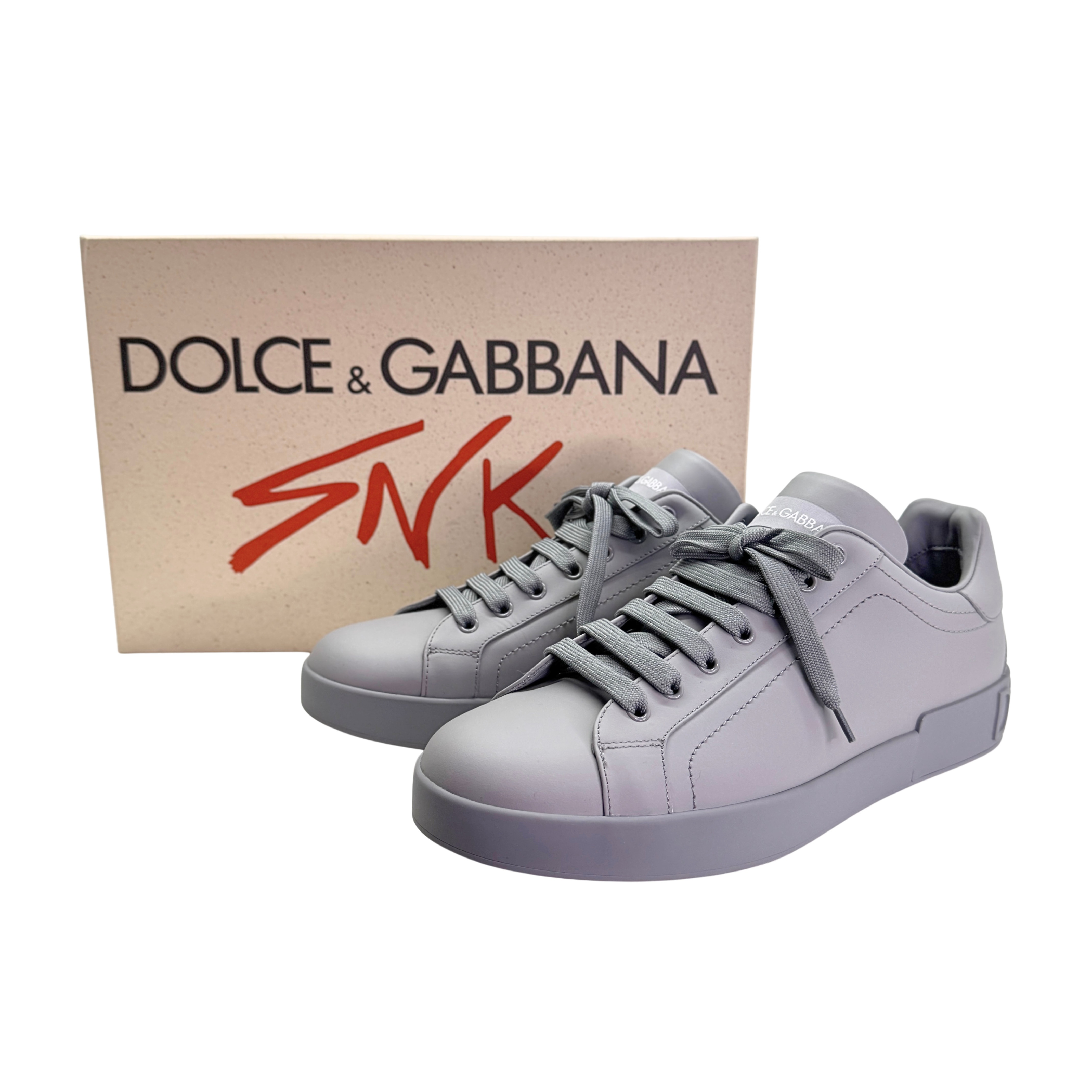 Dolce & Gabbana Men's Portofino Sneakers Leather Grey