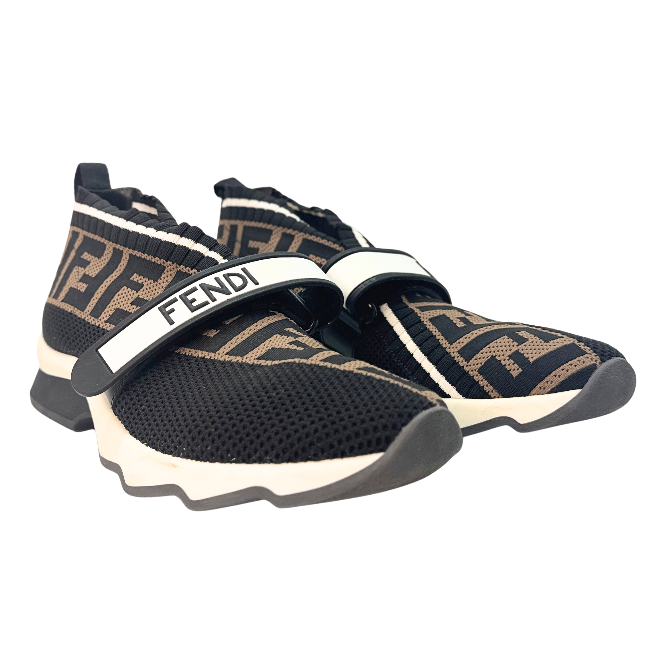 Fendi Stretch Yarn FF Stiff Band Rockoko Sneakers 38