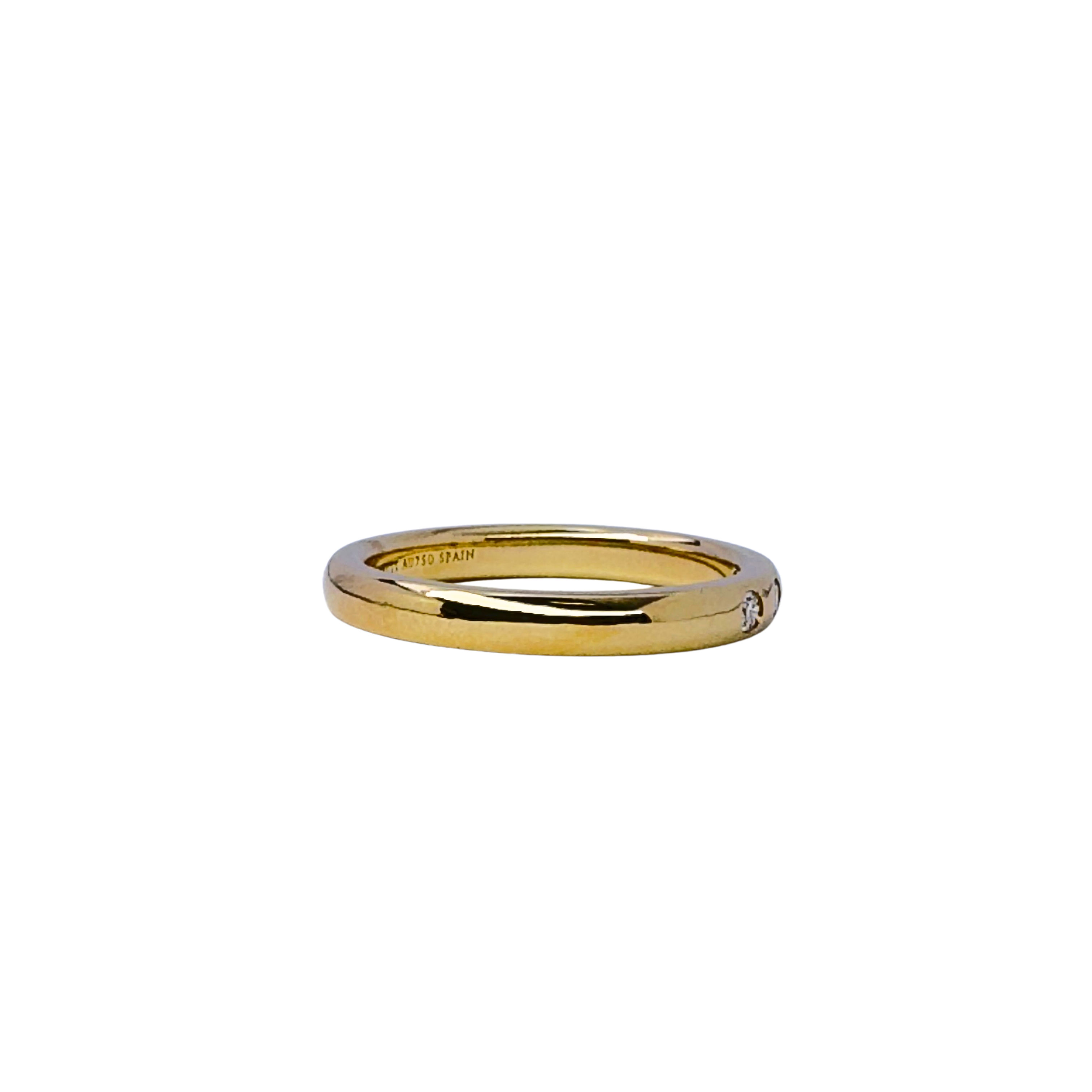 Tiffany & Co Ring, L½ or 51 Stacking Band Ring 18K Gold .06 Diamond