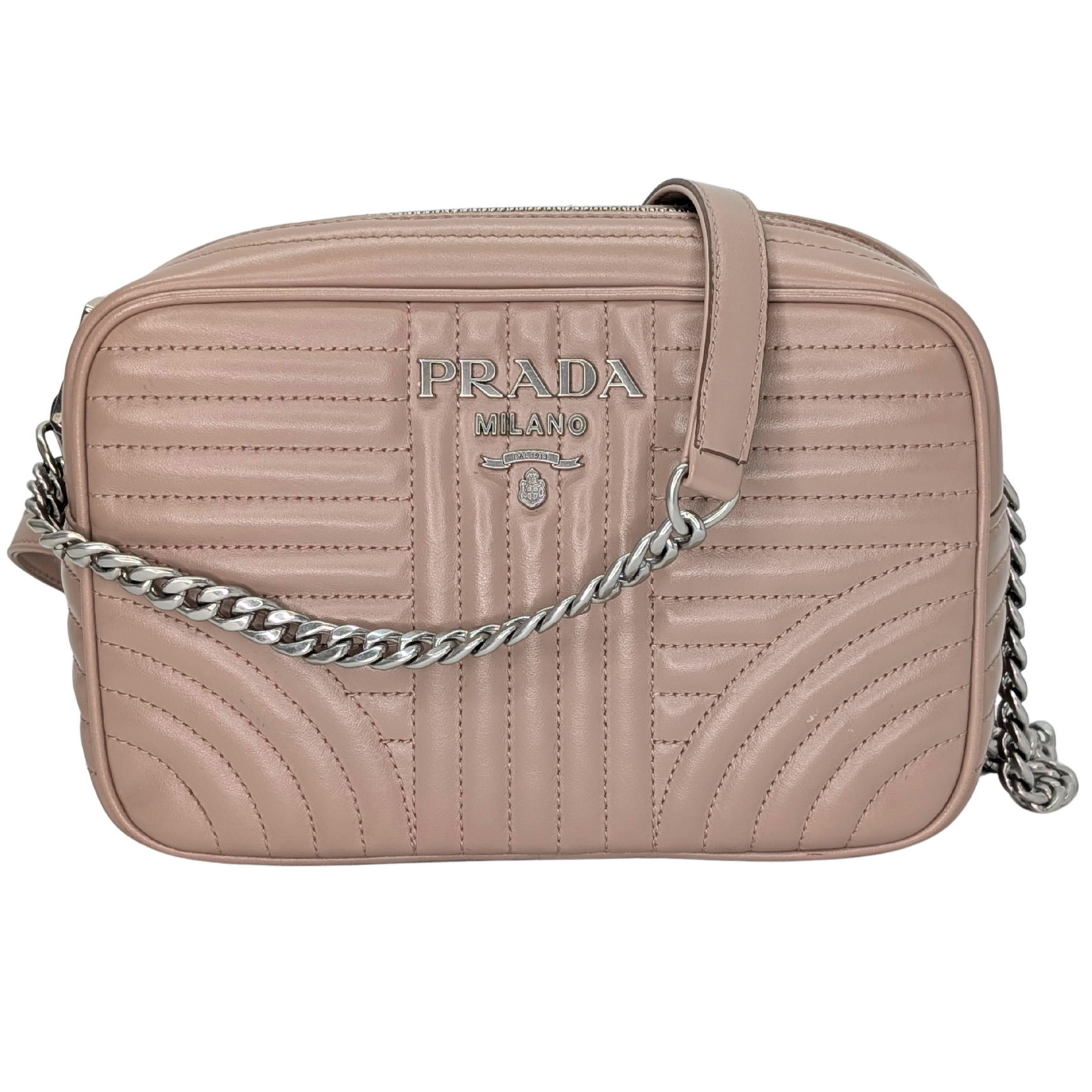 Prada Diagramme Camera Bag Leather Beige
