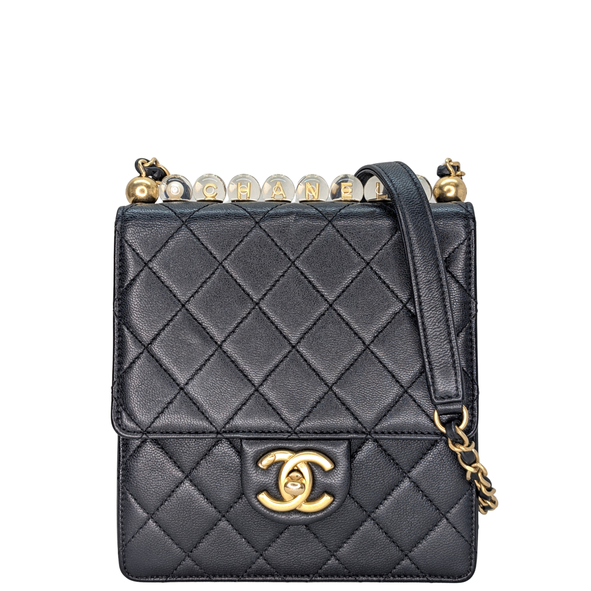 Chanel Chic Pearls Flap Bag Black