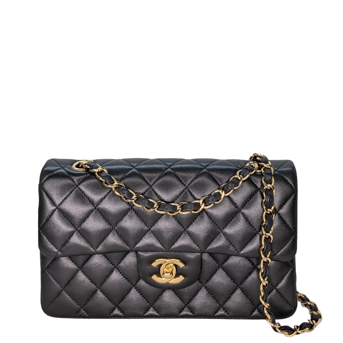 Chanel Small Classic Double Flap Bag Lambskin Black GHW