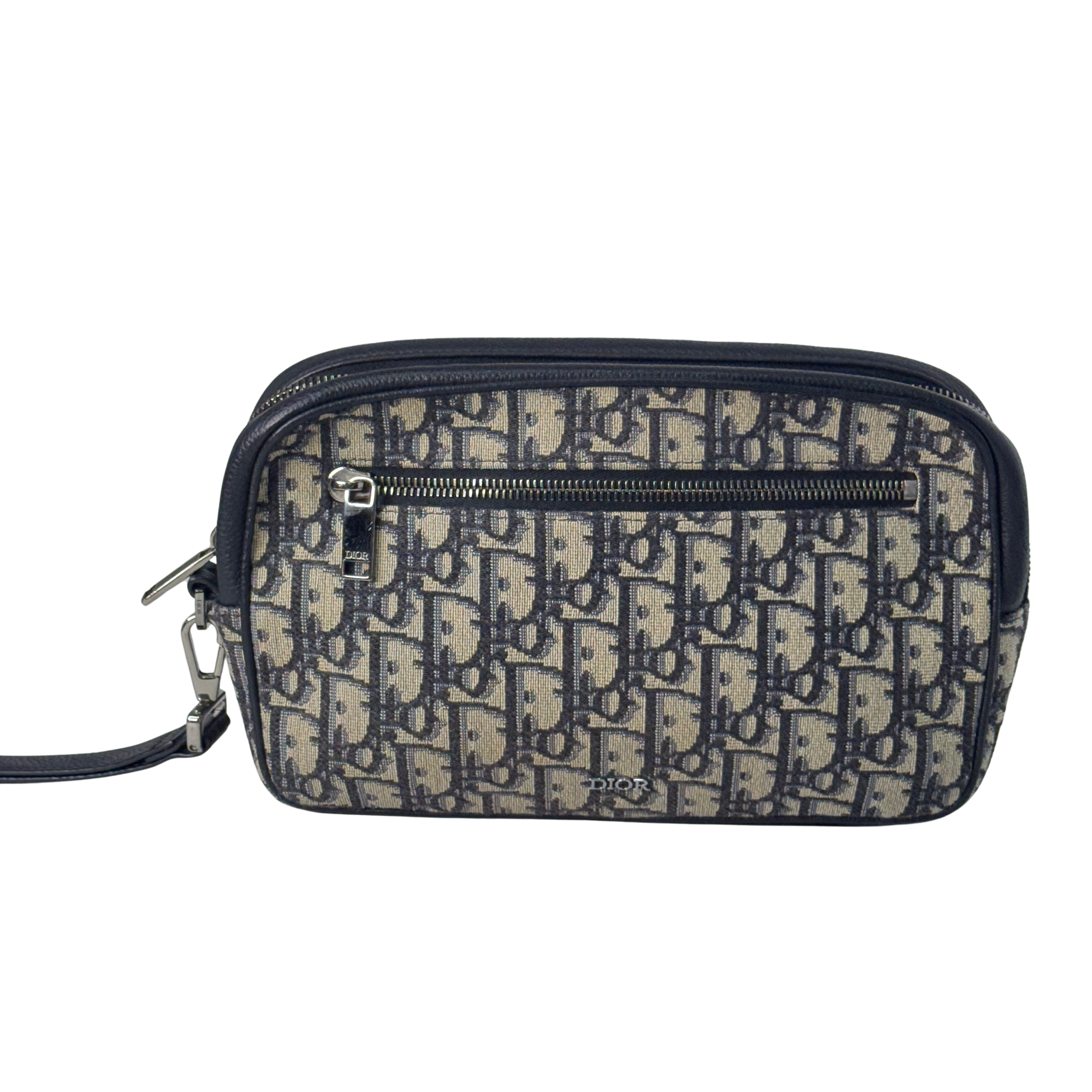 Dior Unisex Oblique Wristlet toiletry clutch Bag