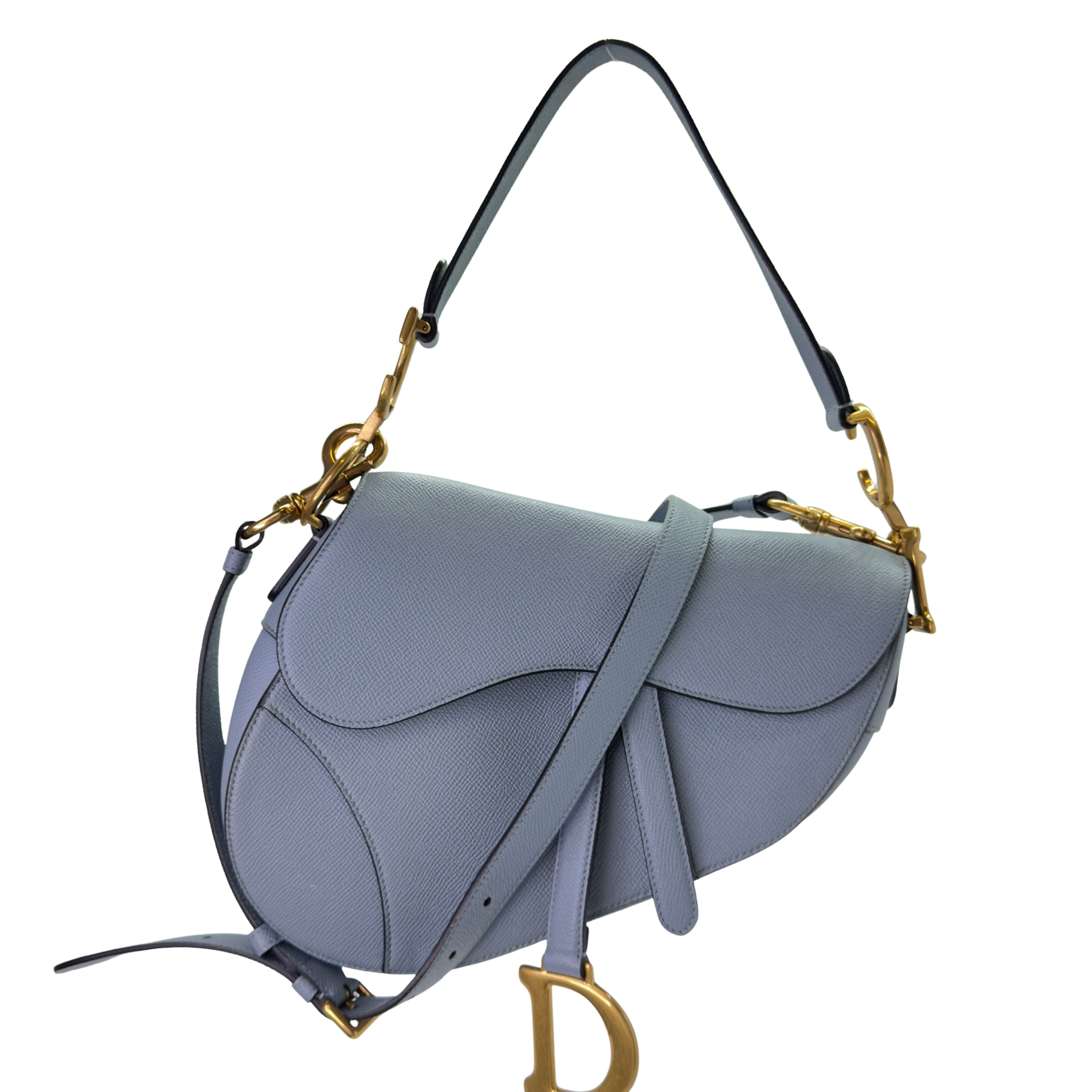Dior Saddle Grained Calfskin Medium Handbag Blue