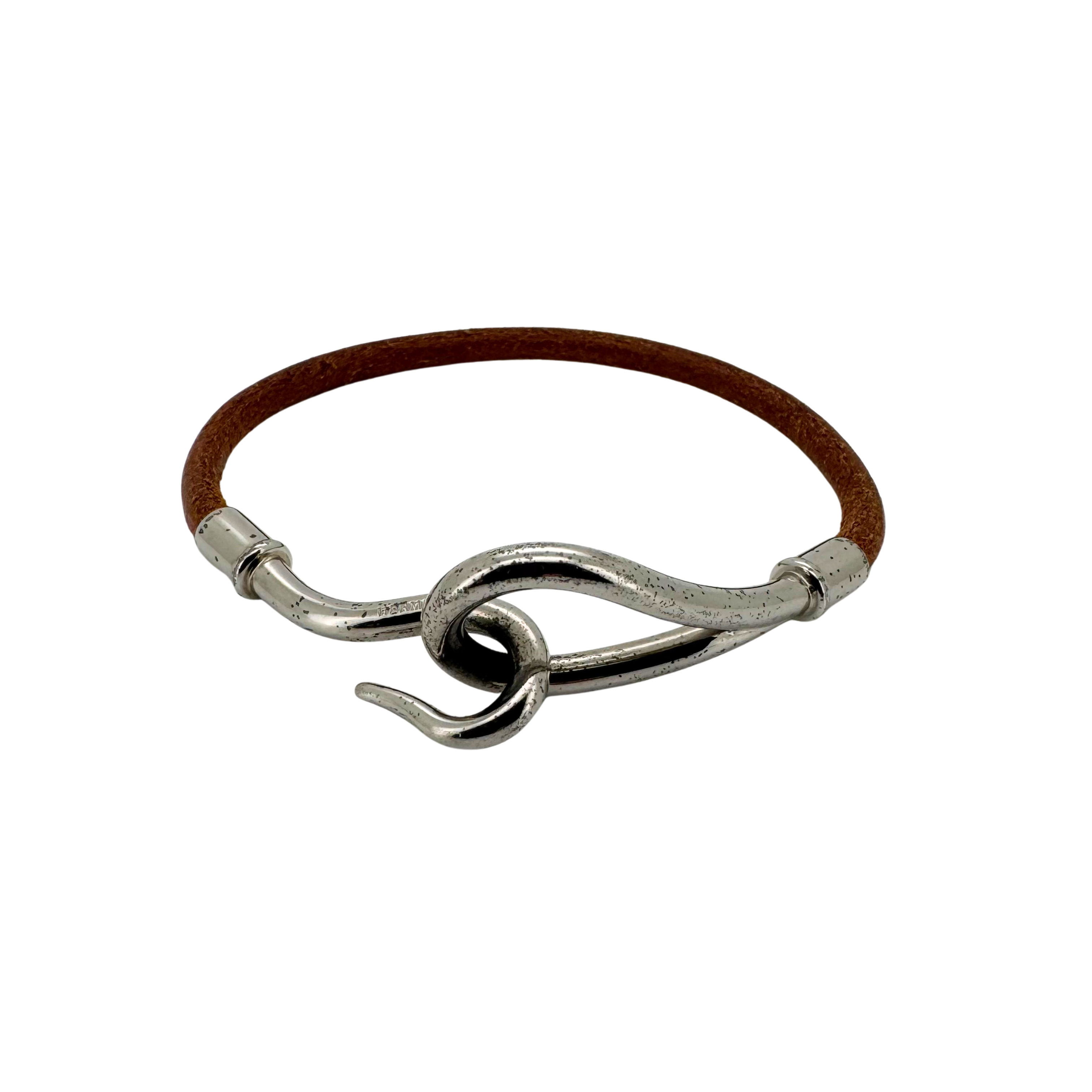 Hermès Jumbo H Hook Bracelet leather Brown