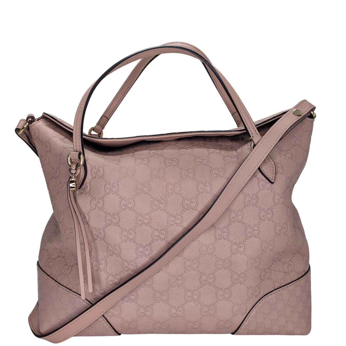 Gucci Guccissima Medium Bree Foldover Tote Soft Pink