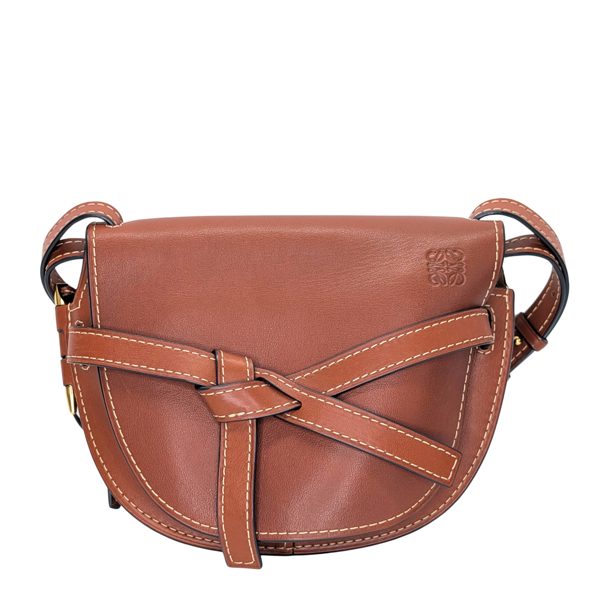 Loewe Gate小号斜挎包 棕褐色