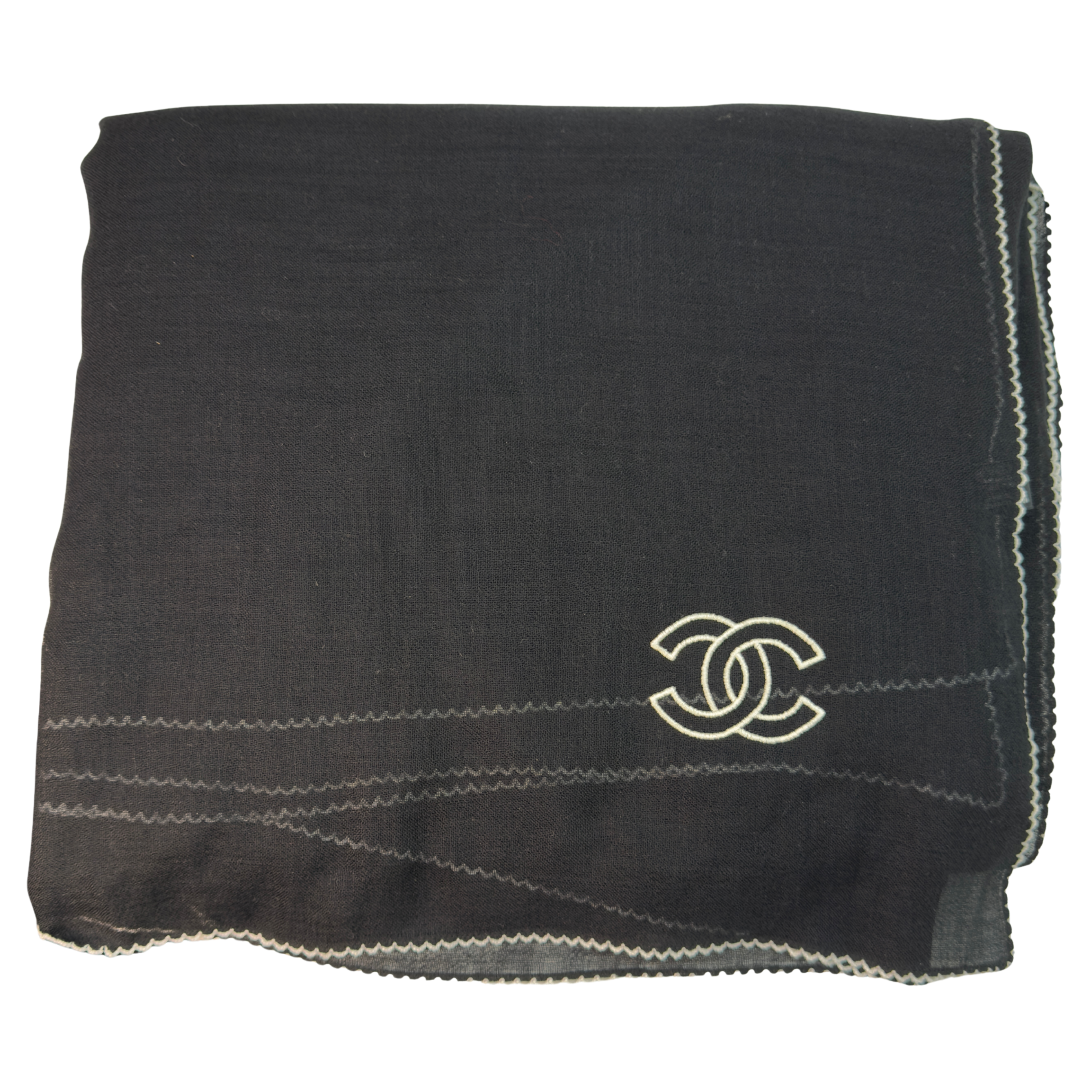 Chanel Cashmere Scarf Black