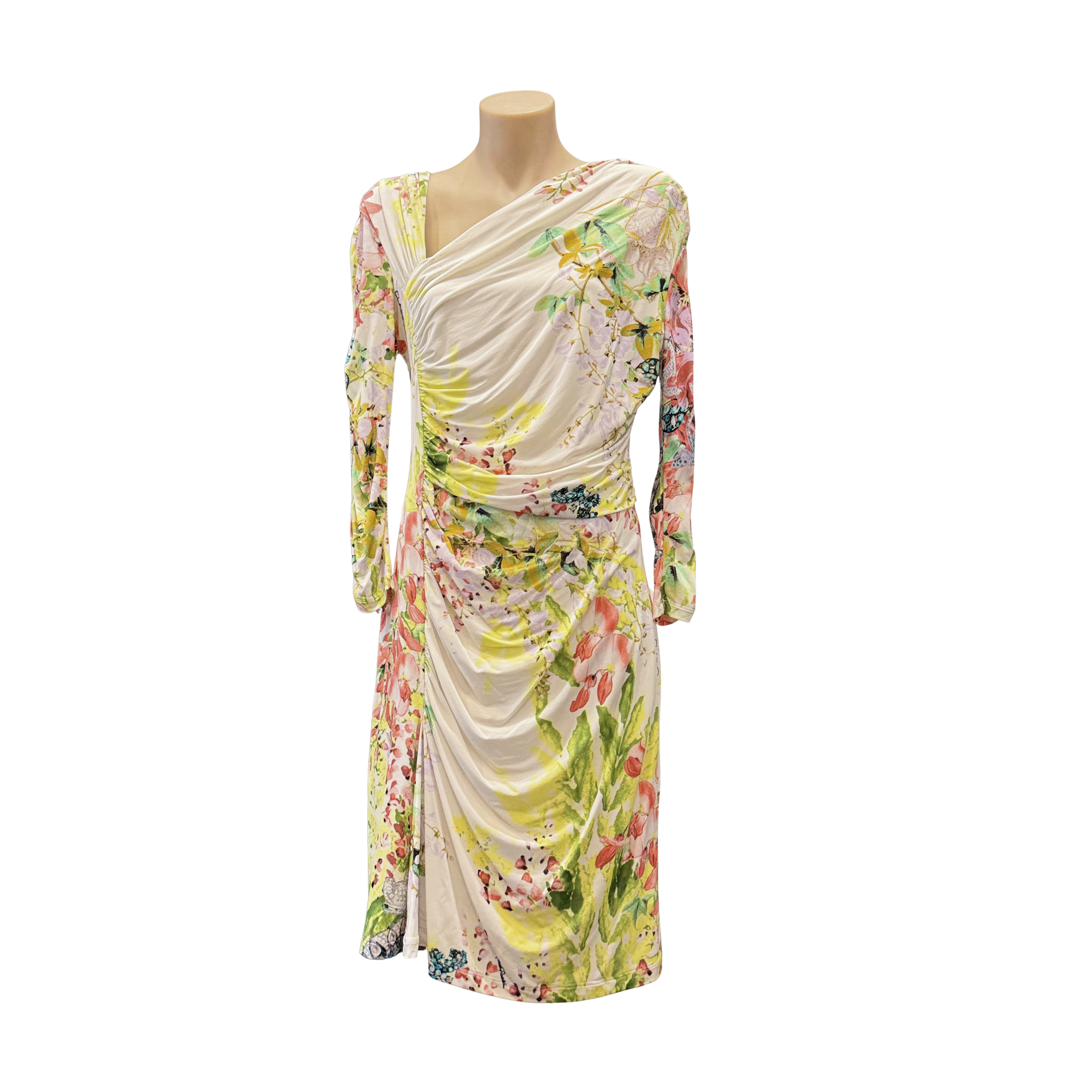 Roberto Cavalli Class Floral Dress 38 White Multicolour