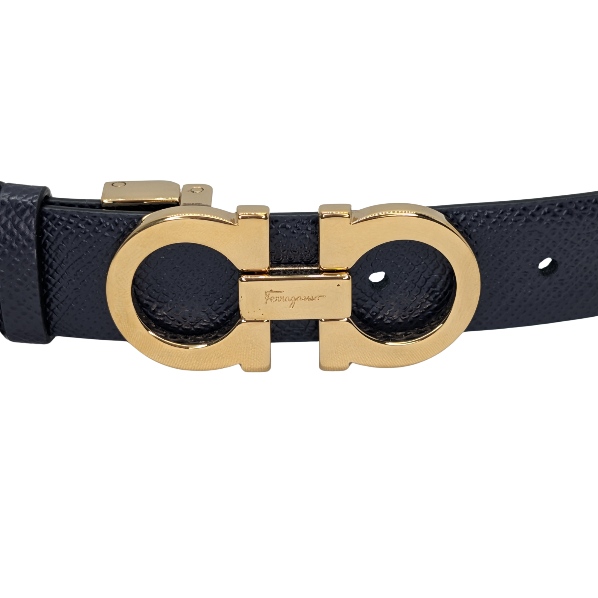 Salvatore Ferragamo Reversable Gancini Belt Black/Navy Blue