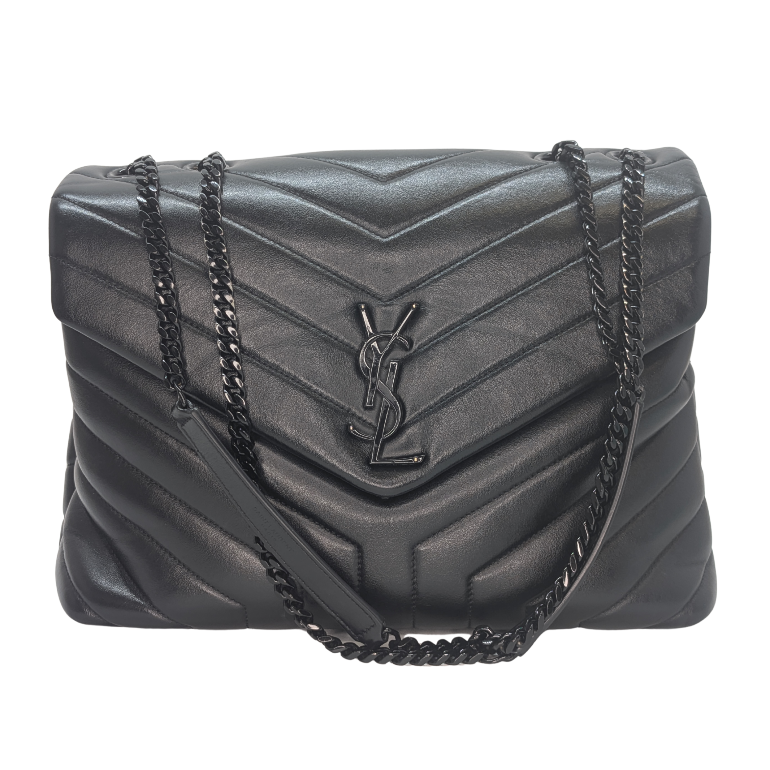 Yves Saint Laurent YSL Loulou Toy Medium Shoulder Bag Black