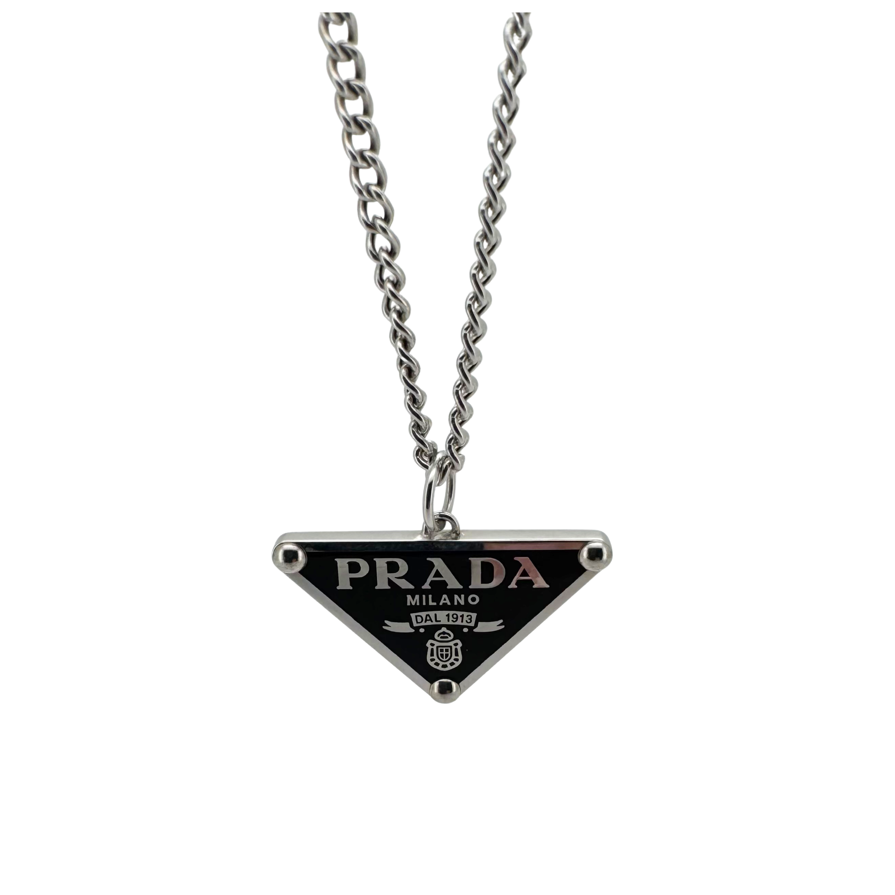Prada Symbole Black Silver 925 Necklace