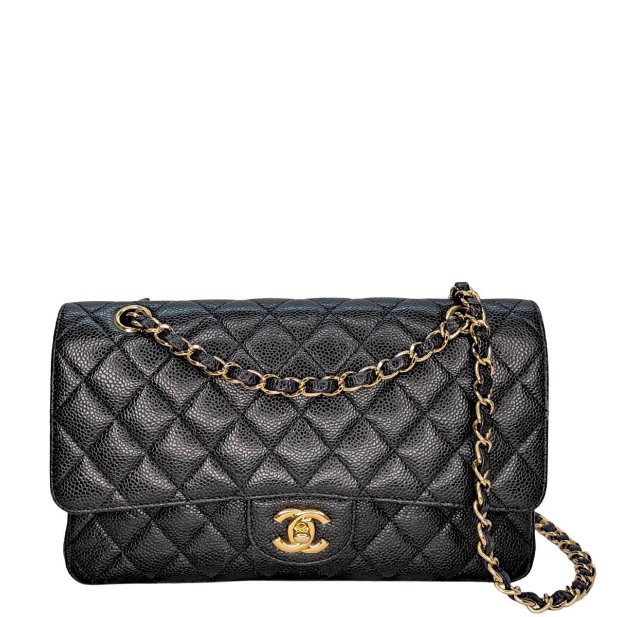 Chanel Medium Classic Double Flap Caviar Leather Black GHW