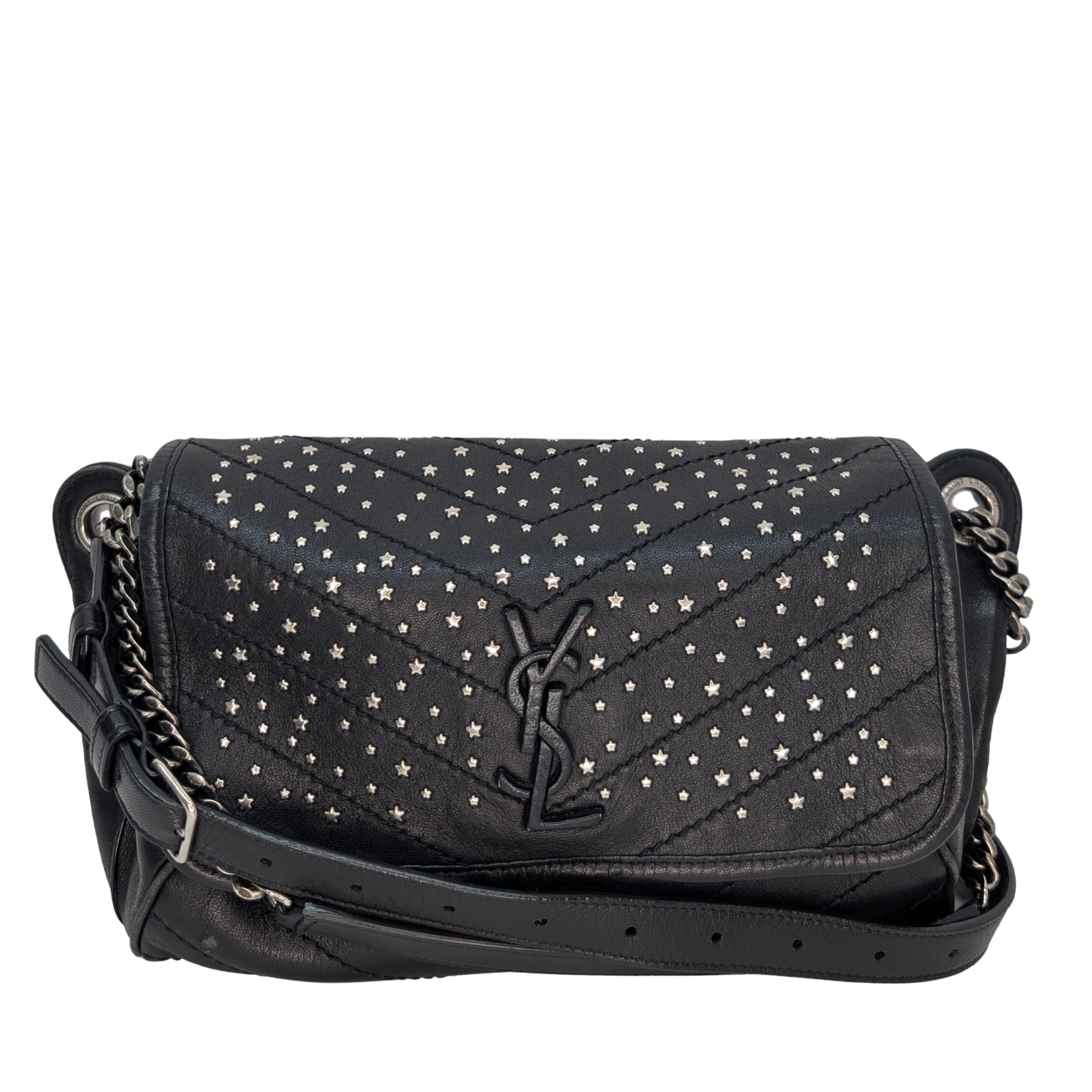 Yves Saint Laurent Niki Stardust studded Bag Black