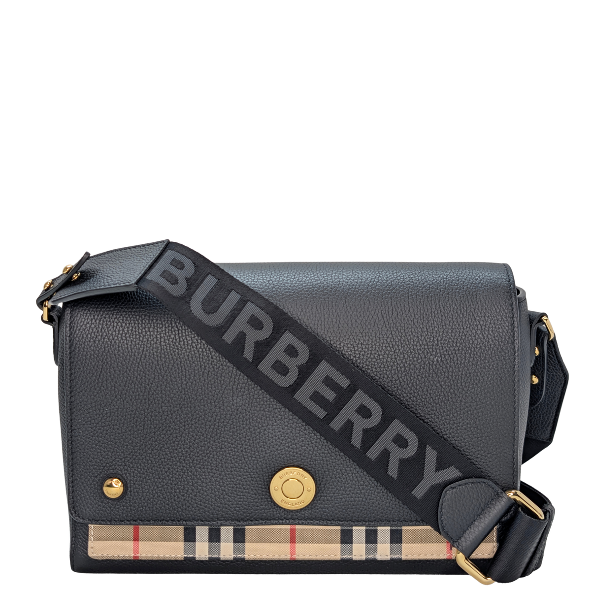 Burberry Note 中号斜背包 黑色