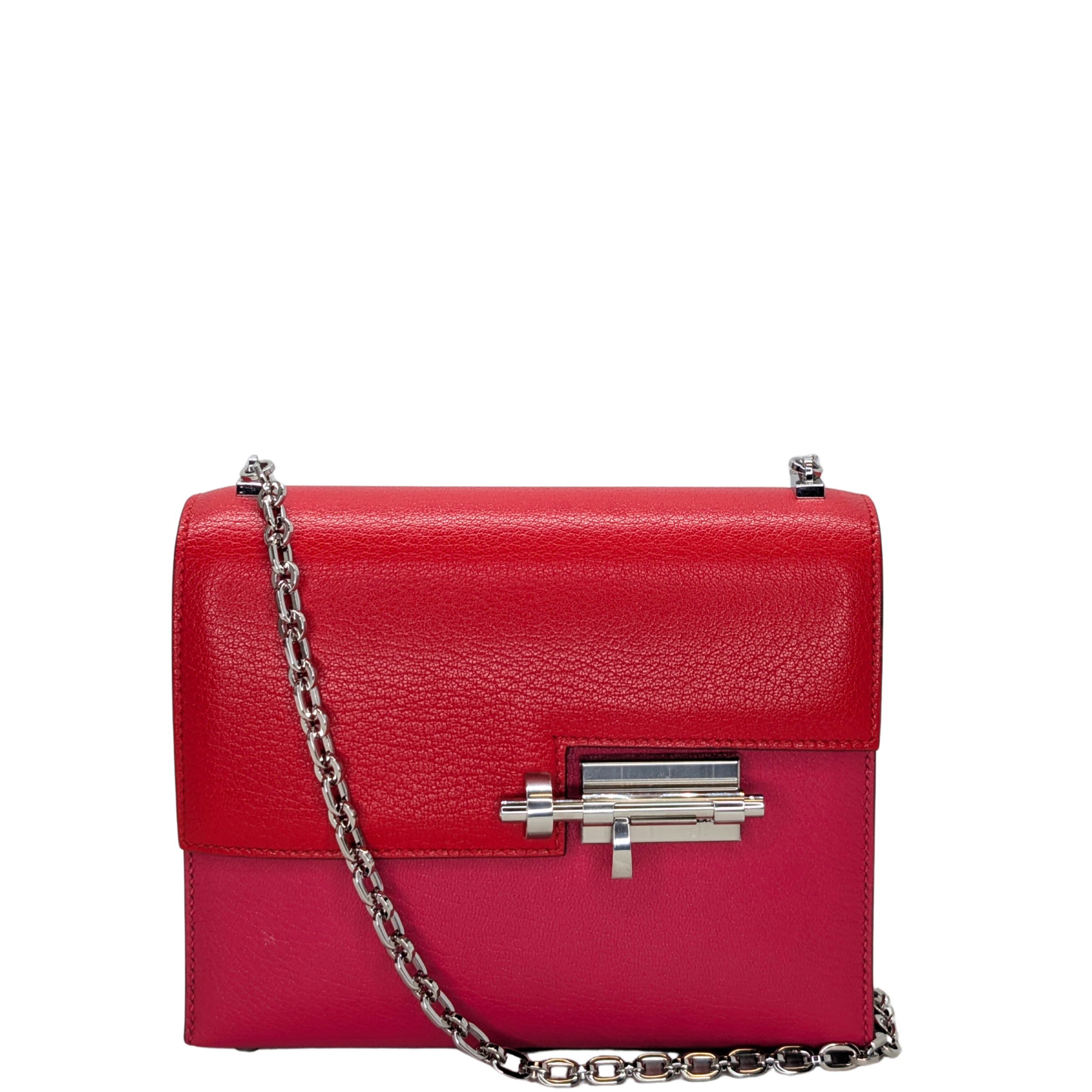 Hermes Mini Verrou Chainr Bag Red/Rose Mexico Y Stamp