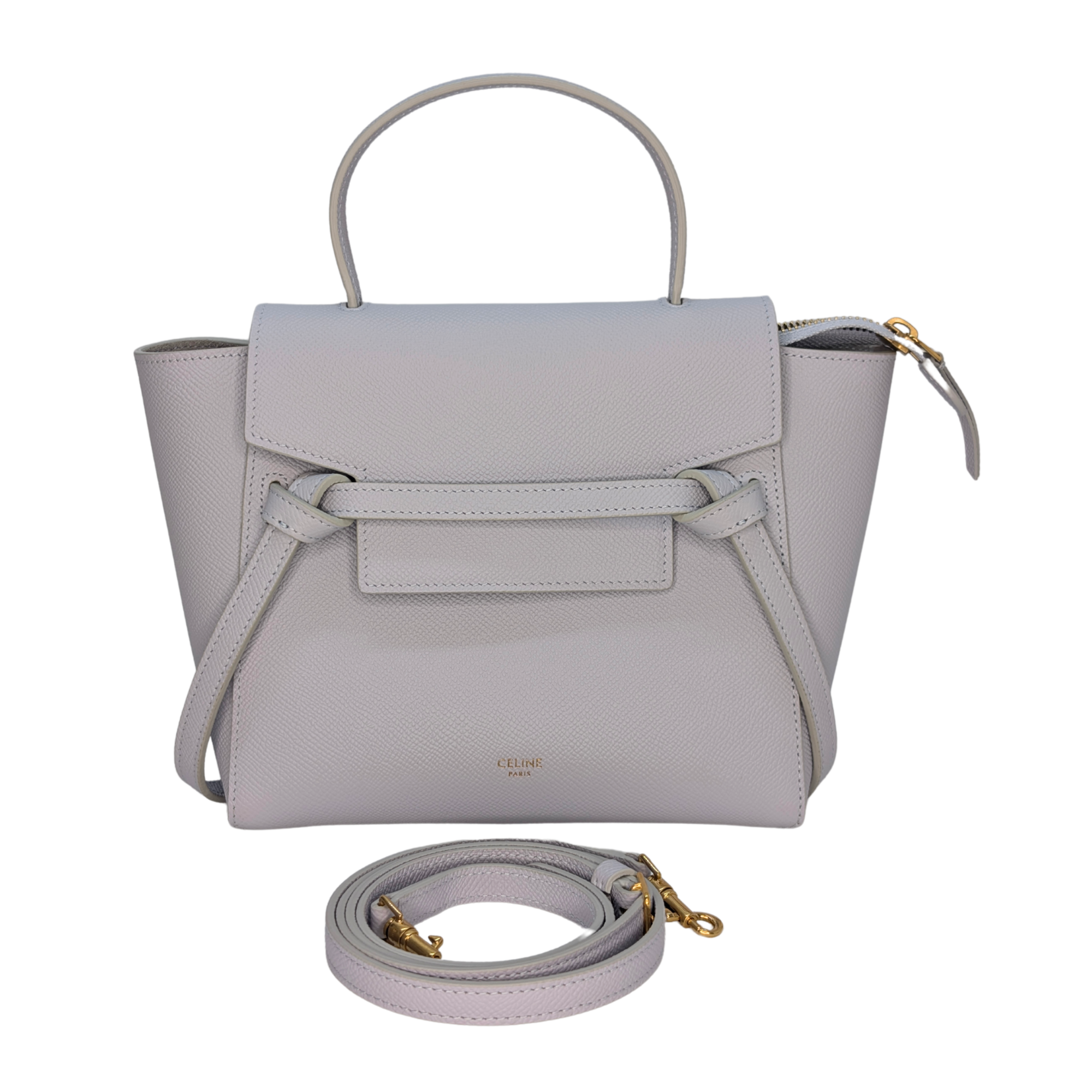 Celine Nano Grained Calfskin Belt Bag Pearl Blue