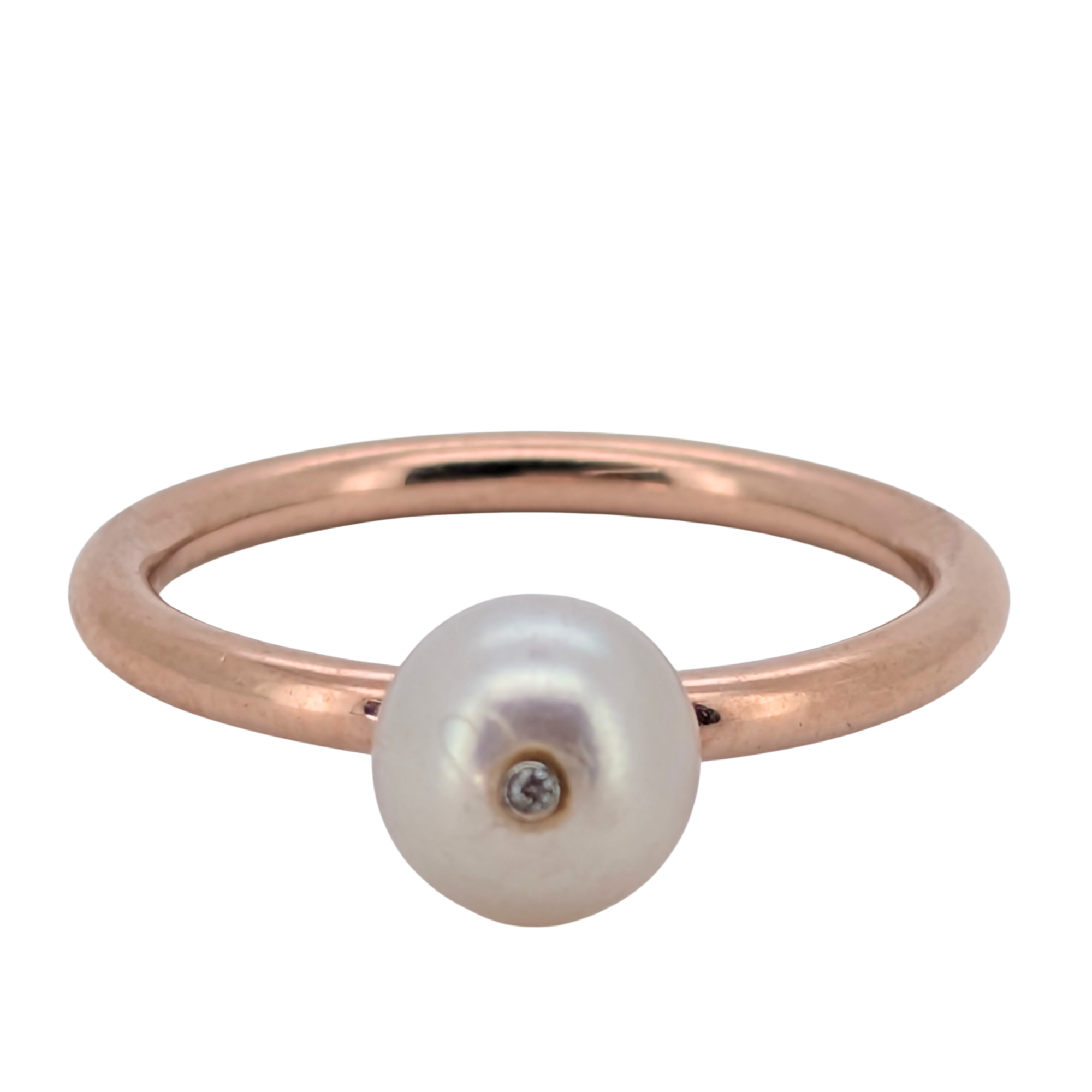 18K Rose Gold South Sea Pearl Diamond Ring