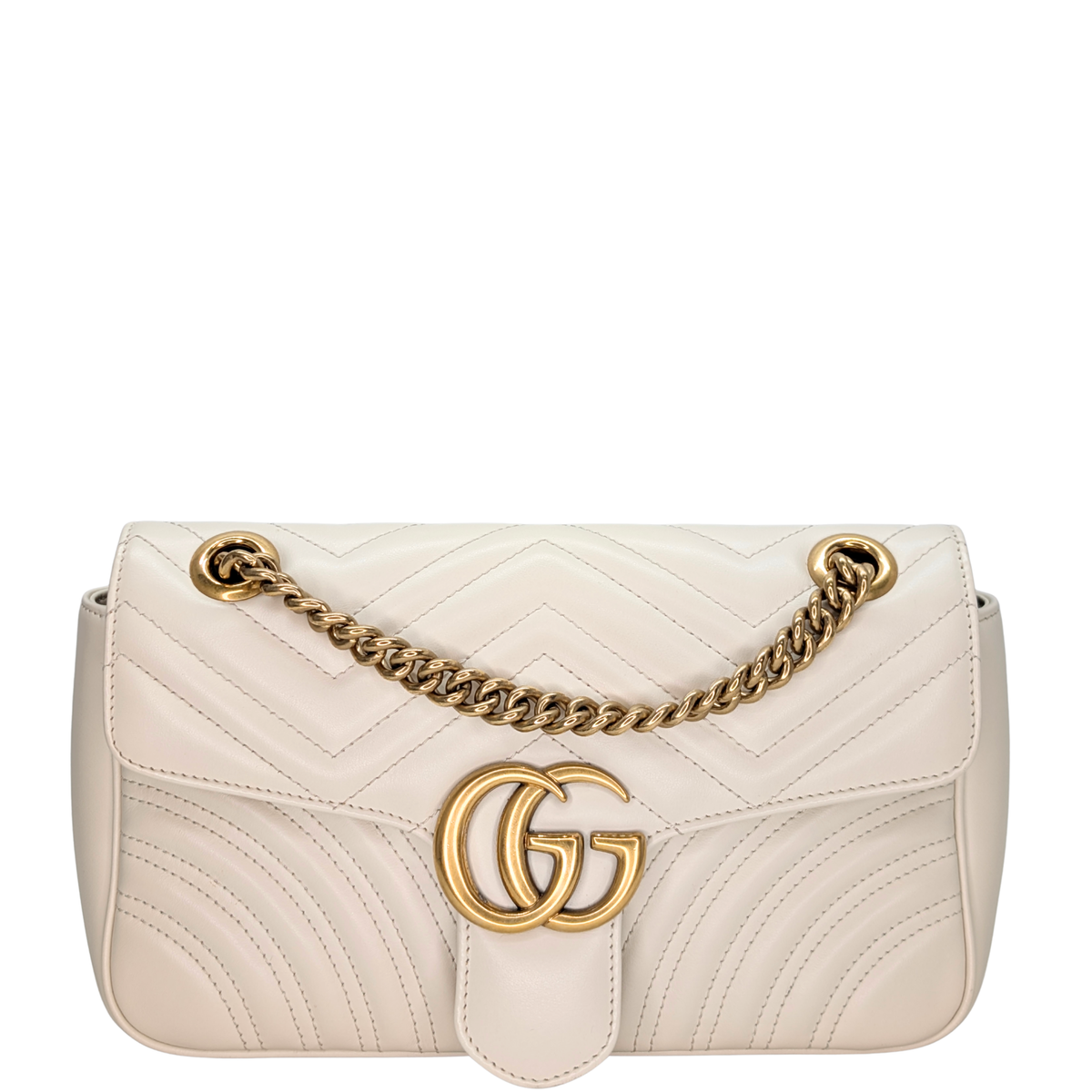 Gucci GG Marmont Matelasse Medium Shoulder Bag White