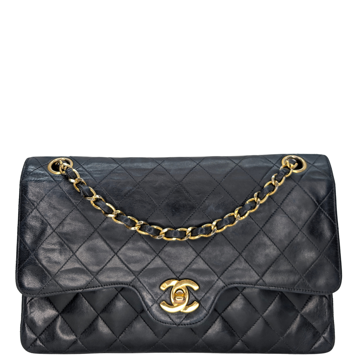 Chanel Vintage Classic Double Flap Medium Bag Black