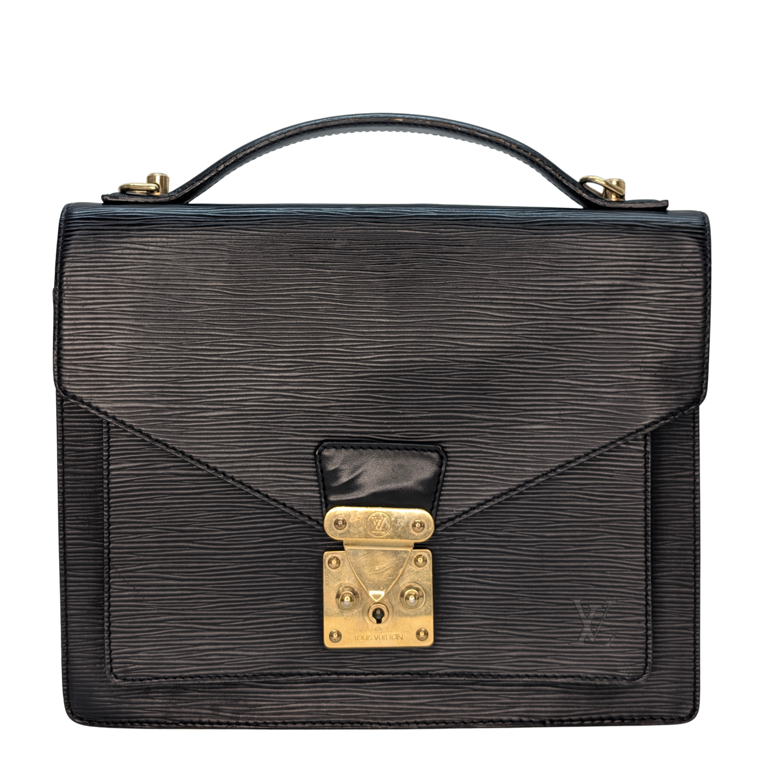 Louis Vuitton Monceau 28 Epi Bag Black