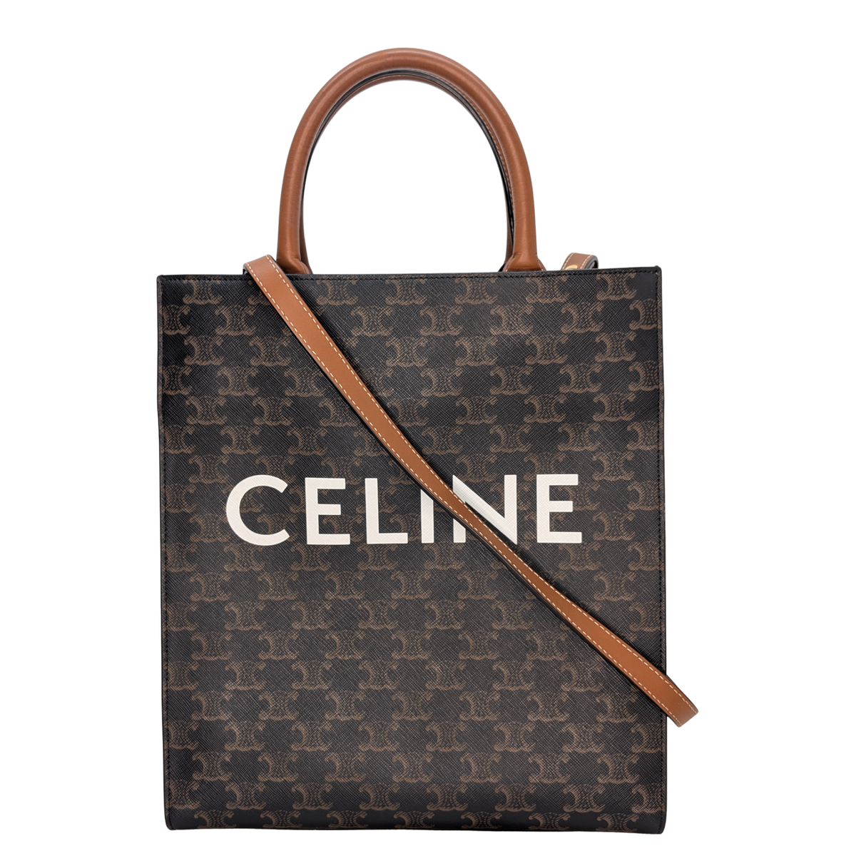 Celine 竖款 CABAS TRIOMPHE 帆布小号手袋