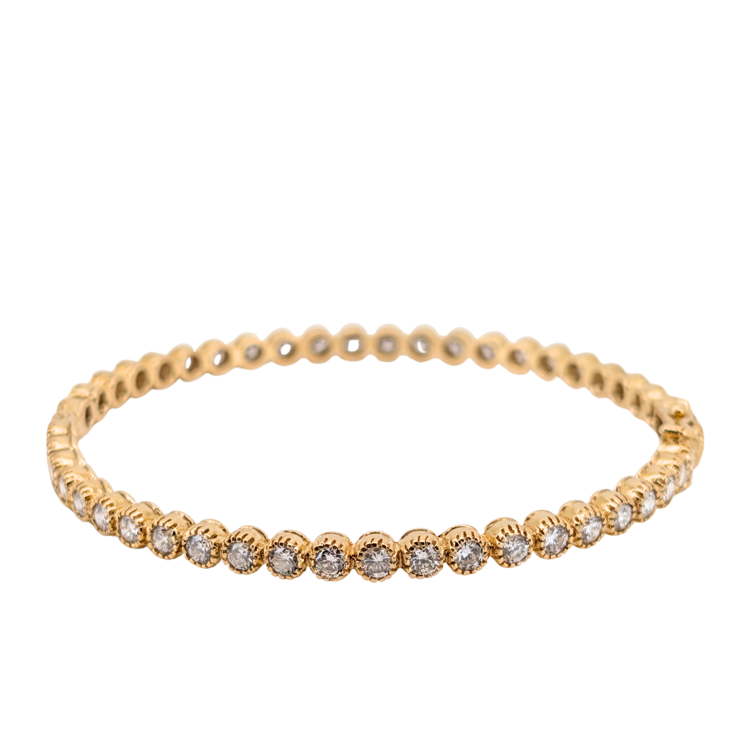 3.00Ct Natural Diamond Full Eternity Bangle In 18K Yellow Gold