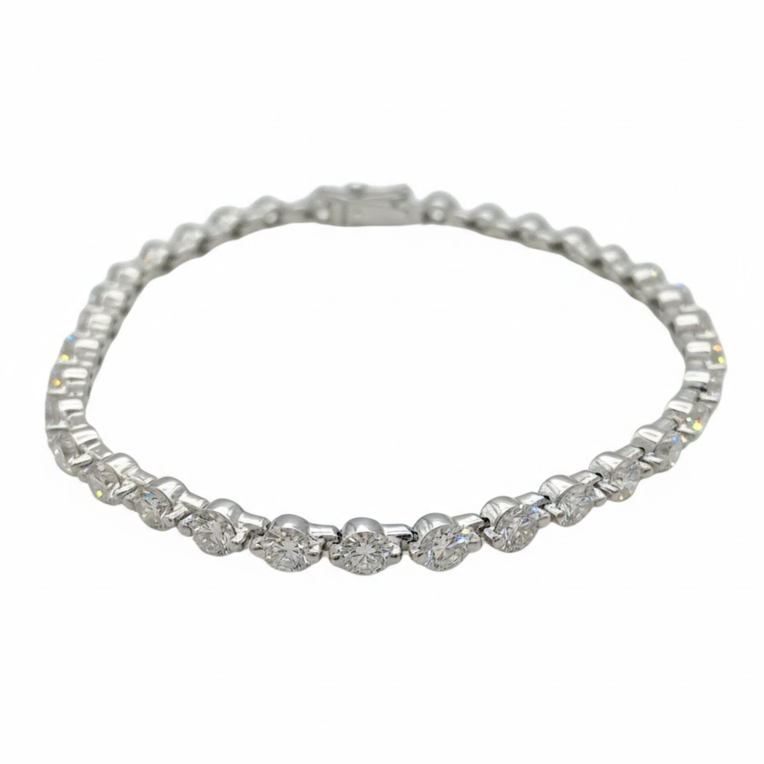 5.0ct Platinum Natural Round Brilliant Diamond Tennis Bracelet