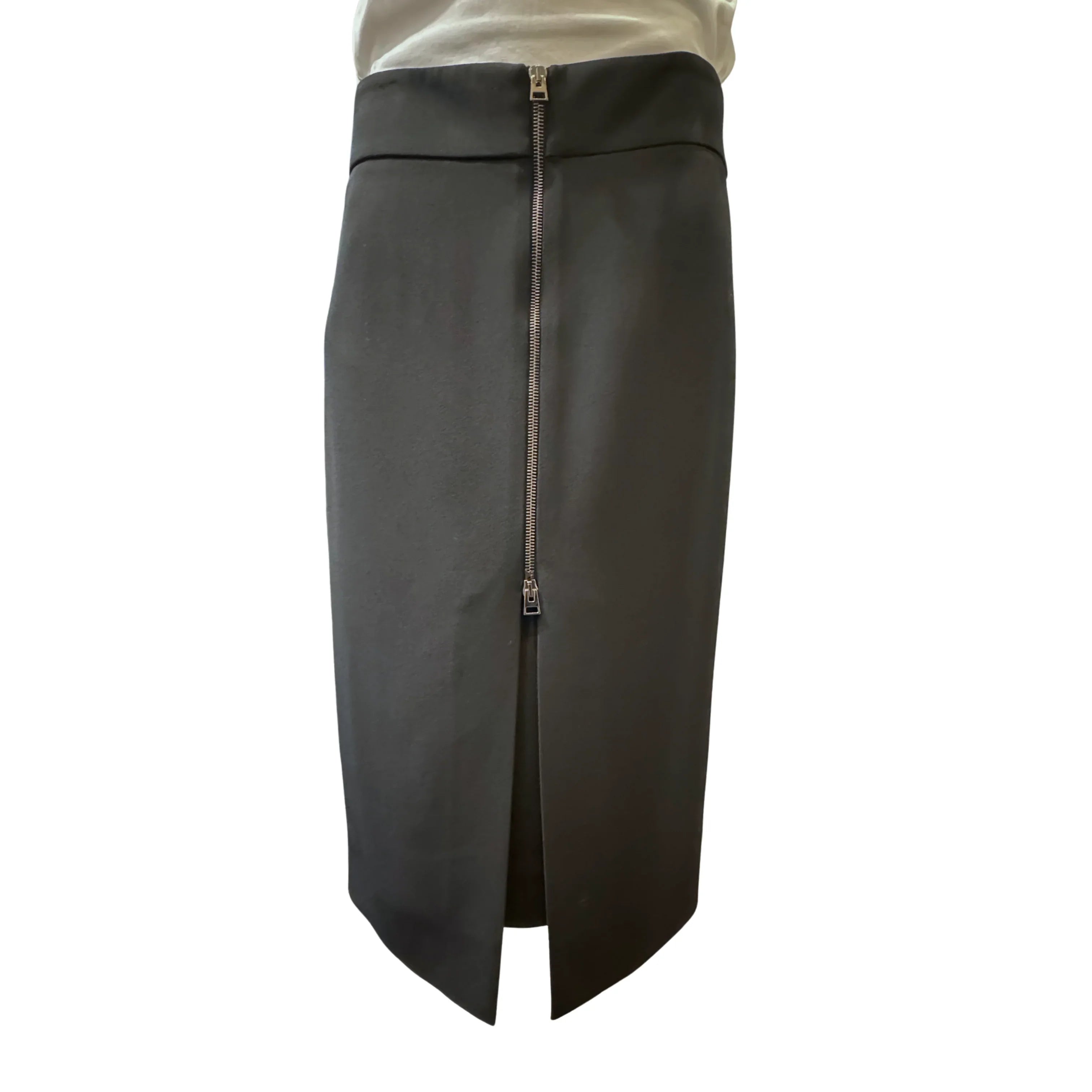 Tom Ford Zip-Detail Pencil Midi Skirt Black, 38
