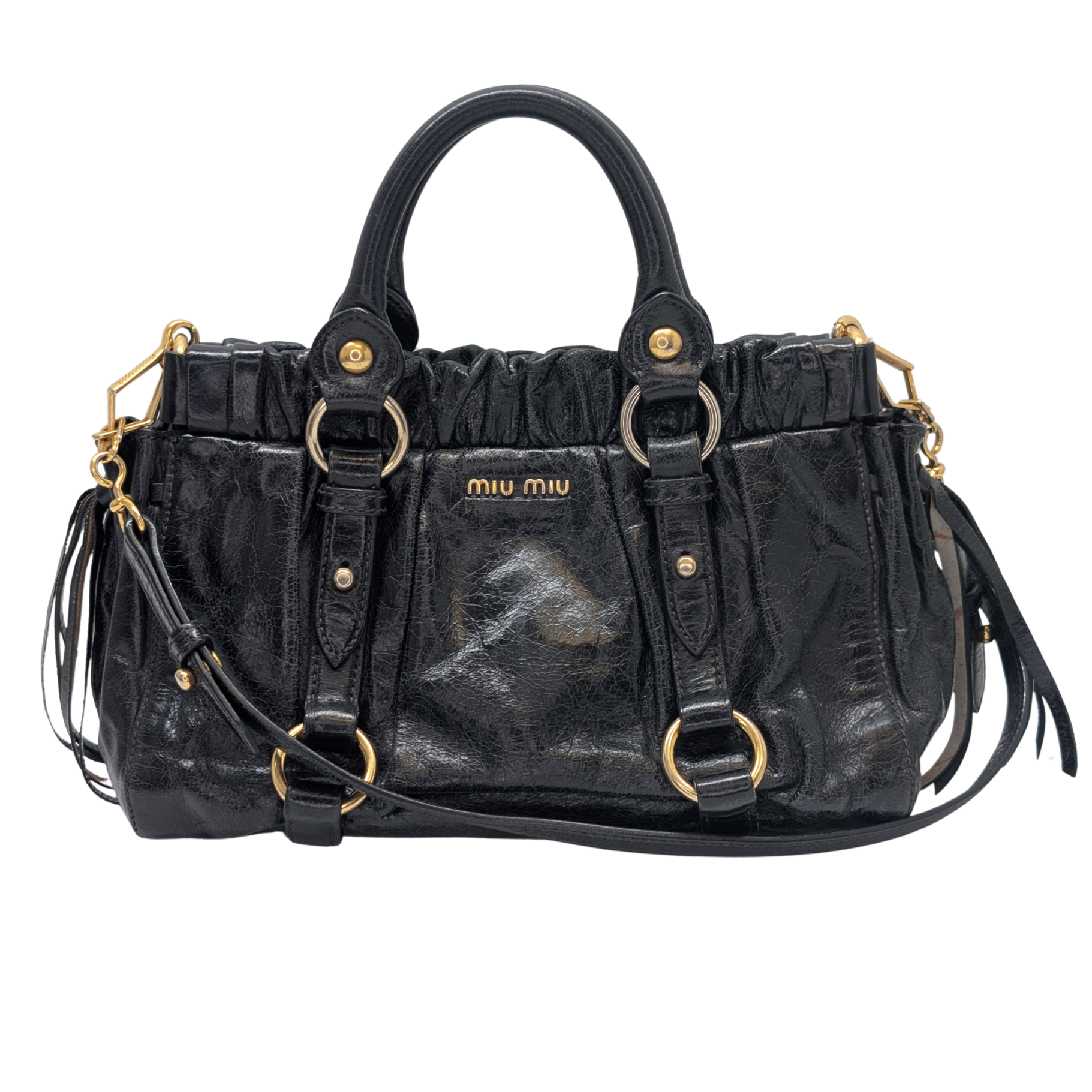Miu Miu Vitello Crossbody Bag Black