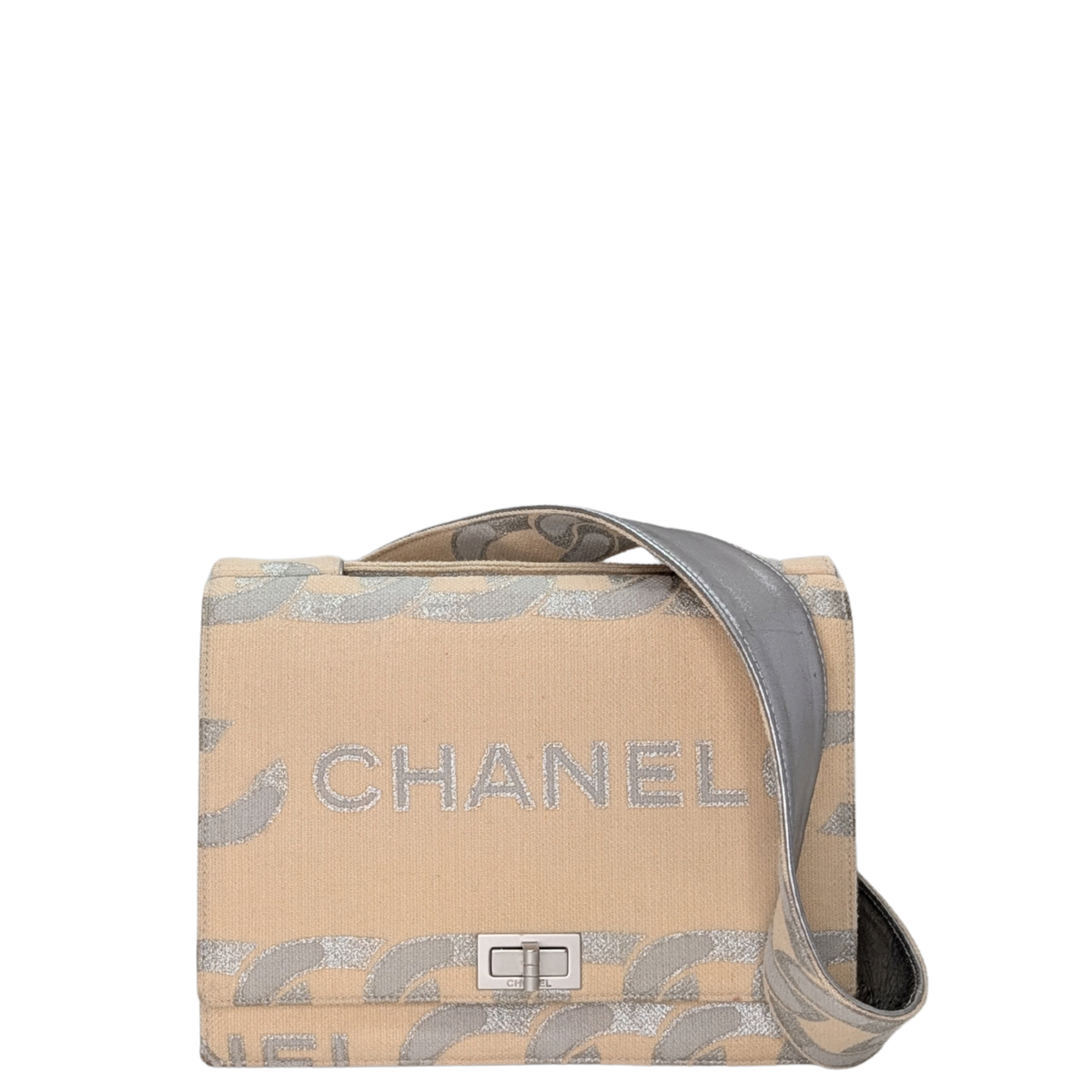 Chanel Vintage Canvas Crossbody Bag Beige