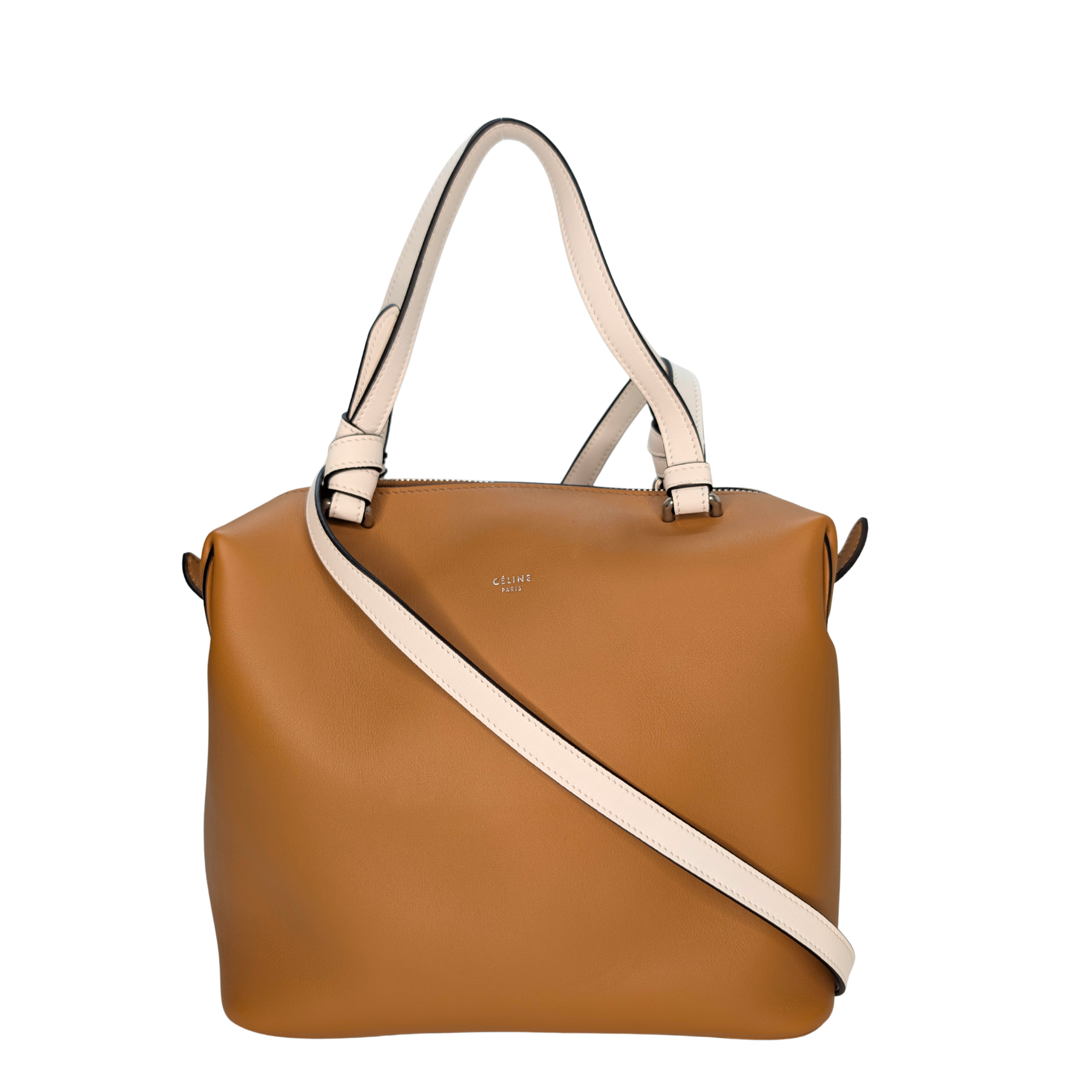 Celine Soft Cube Leather Bag Small Light Tan