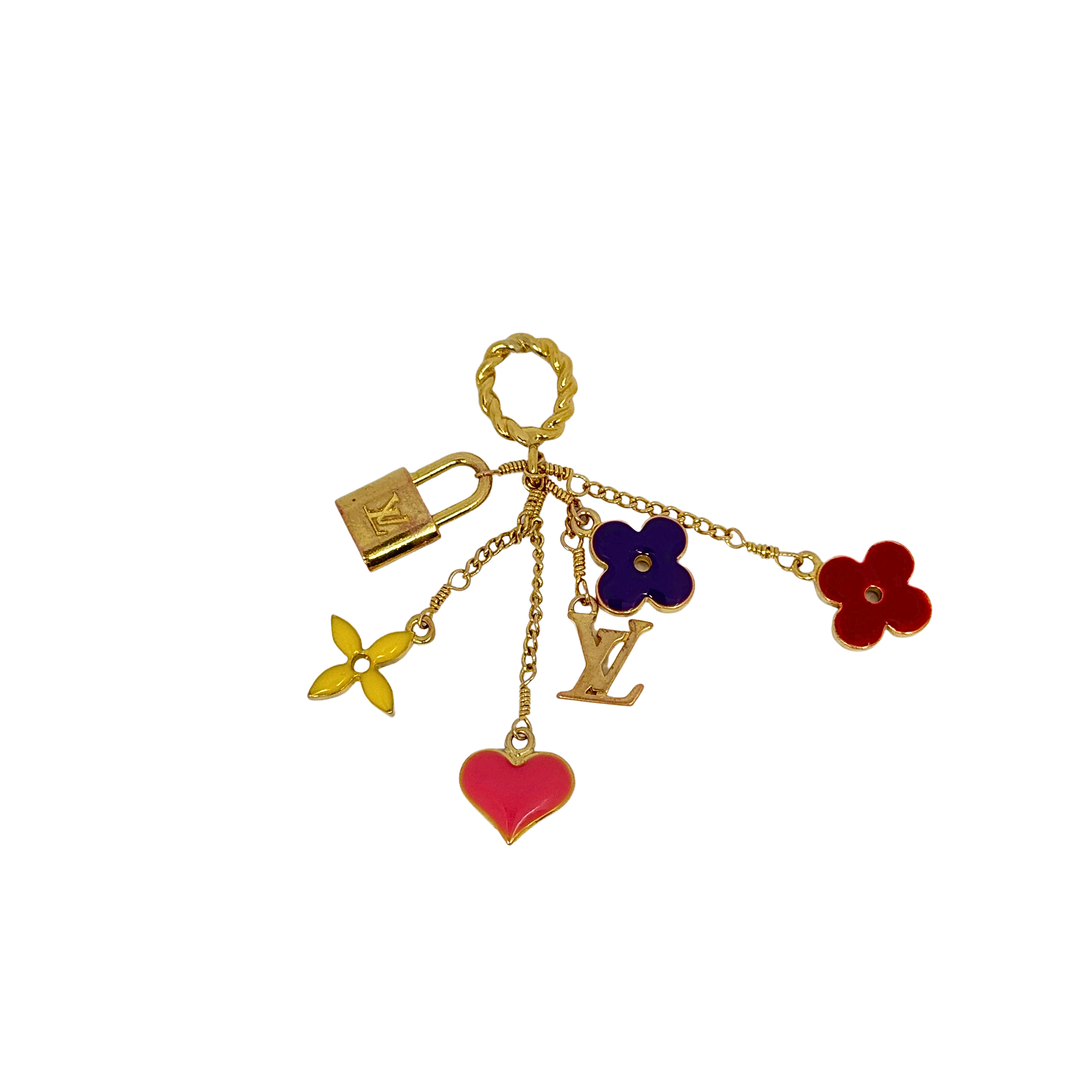Louis Vuitton Flower, Heart & Lock Bag Charm