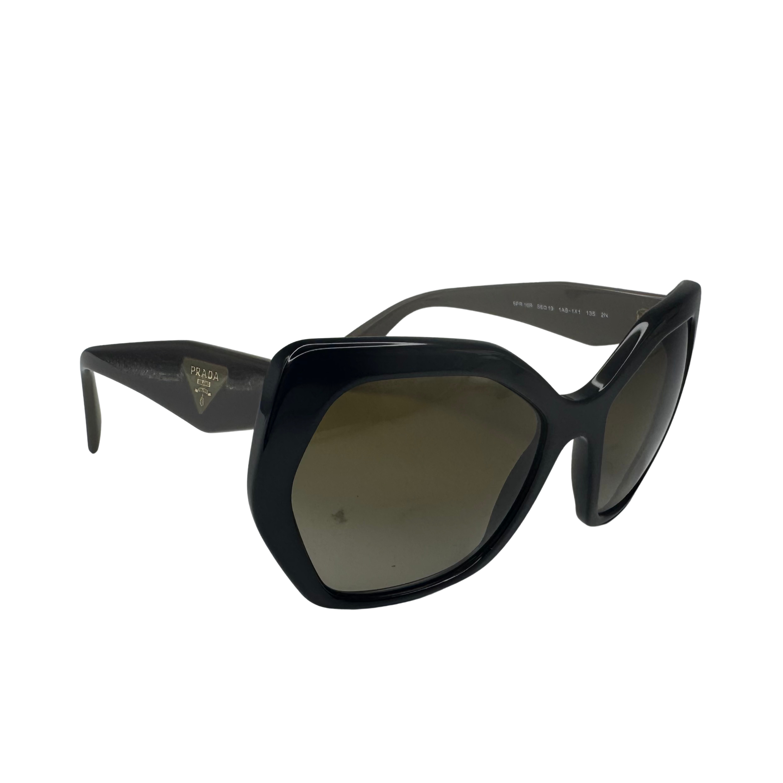 Prada SPR 16R Black Cat-Eye Sunglasses