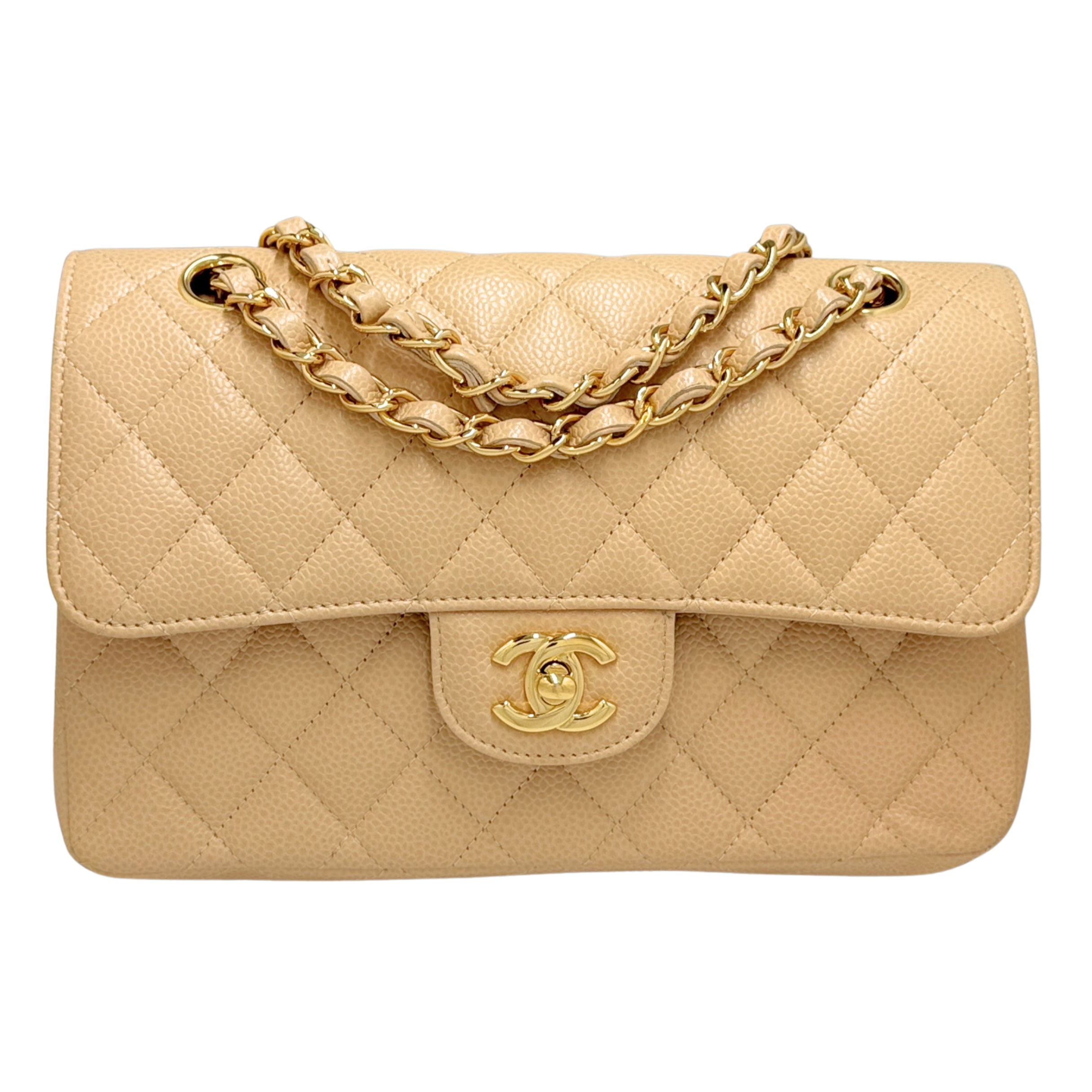 Chanel Classic Flap Caviar 2022 Shoulder Bag Beige
